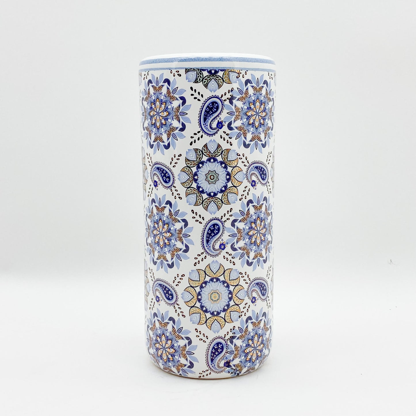18" BLUE AND WHITE UMBRELLA STAND