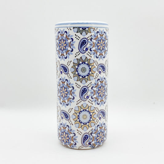 18" BLUE AND WHITE UMBRELLA STAND