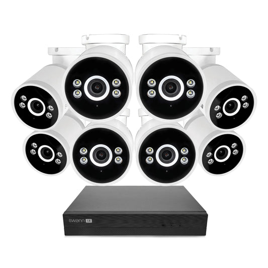 Swann AdvancedX 4K 2TB 16-Channel Wired PoE NVR CCTV with 8 Bullet Camera Kit