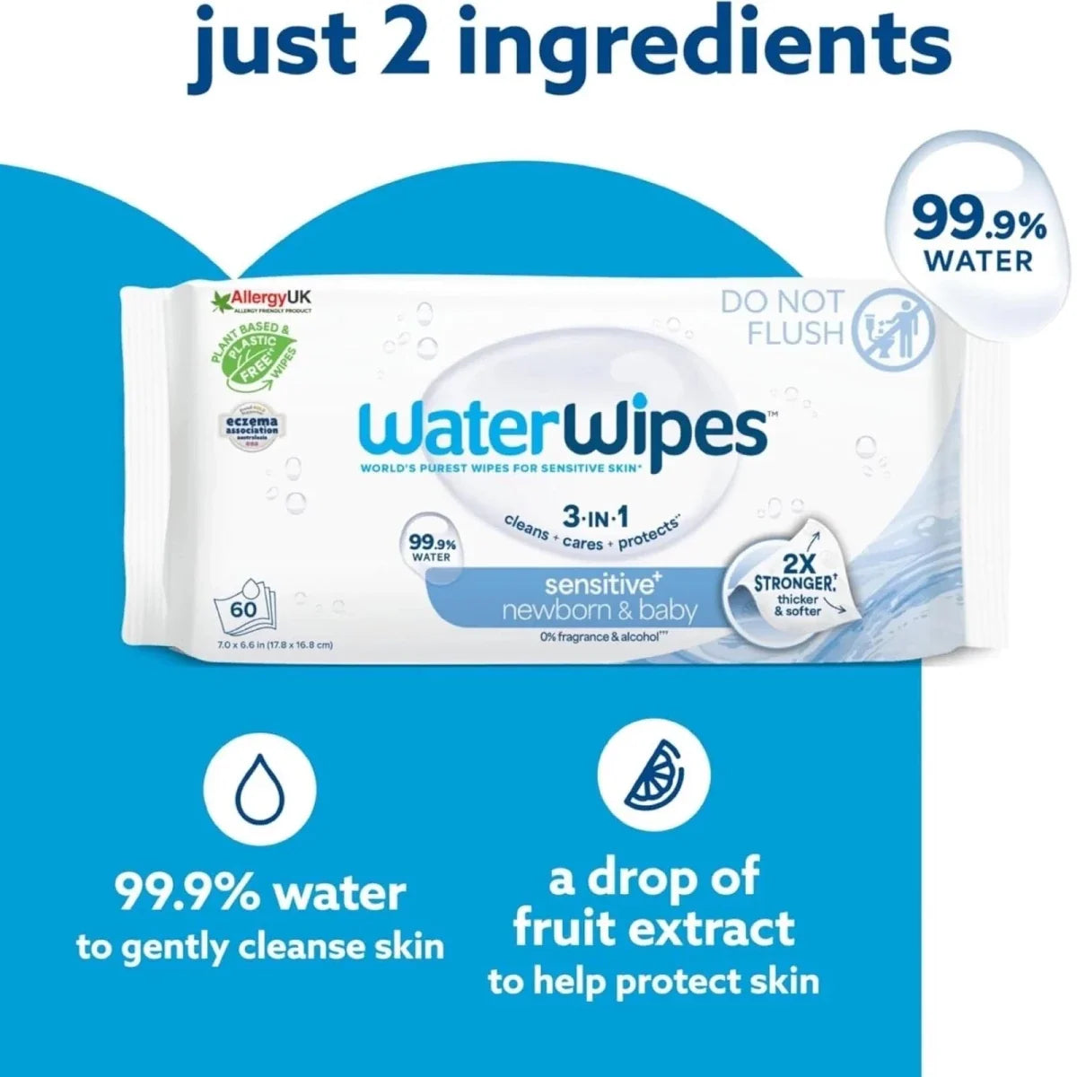 WaterWipes Sensitive Baby & Newborn Wipes 12x60 pcs