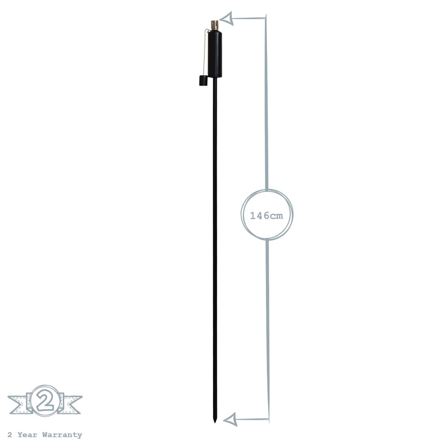 1.46m Metal Round Fire Torches - Pack of Six