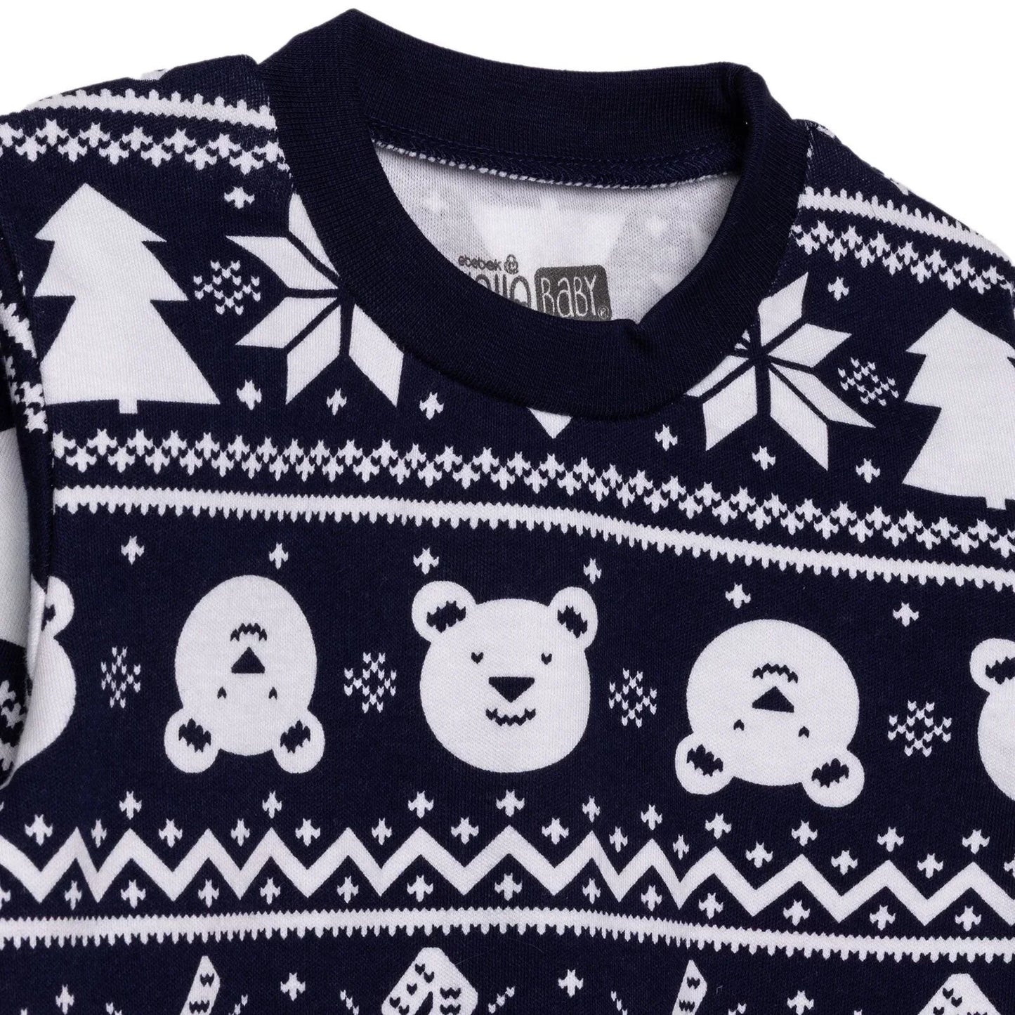 HelloBaby Boys Long Sleeve Pyjamas Set Christmas Crew Neck Long Leg Long Sleeve - Navy Blue