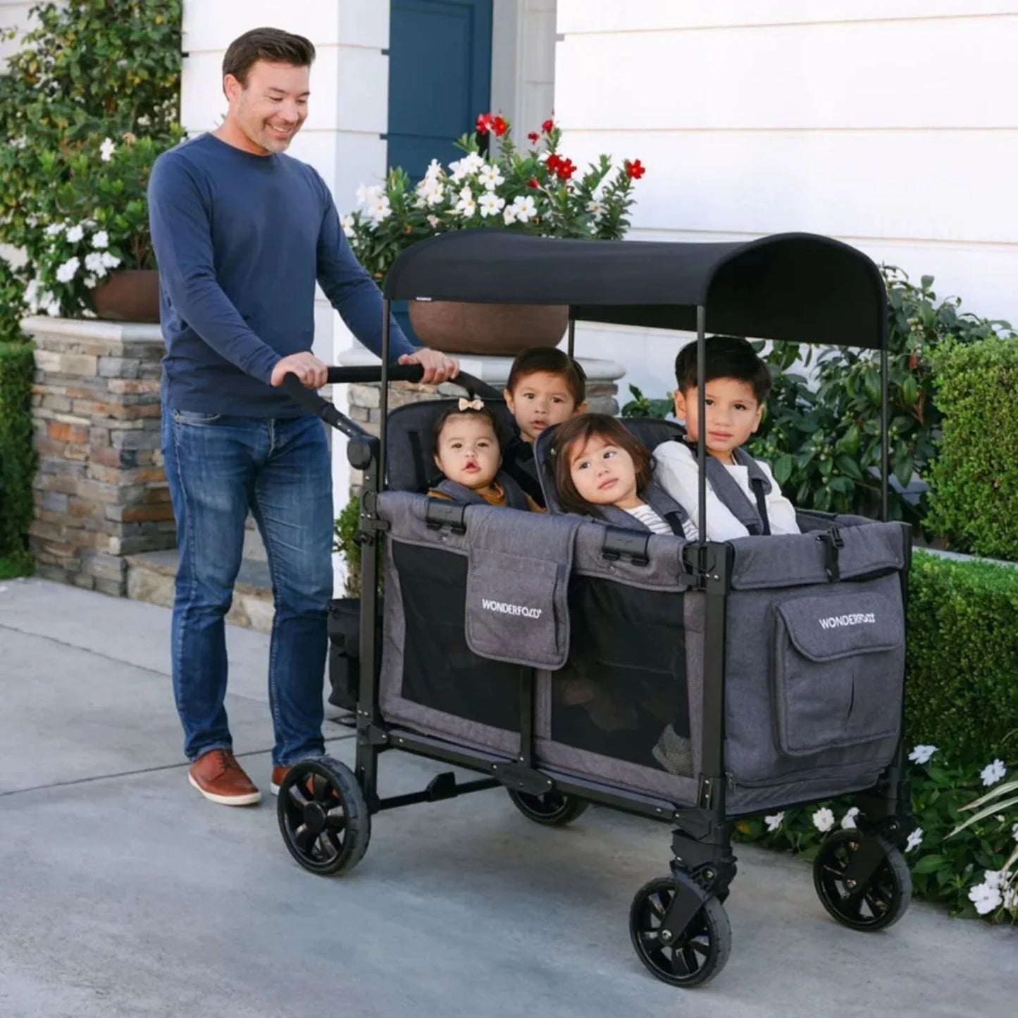 Wonderfold W4 Elite Pro Stroller Wagon - Charcoal Grey