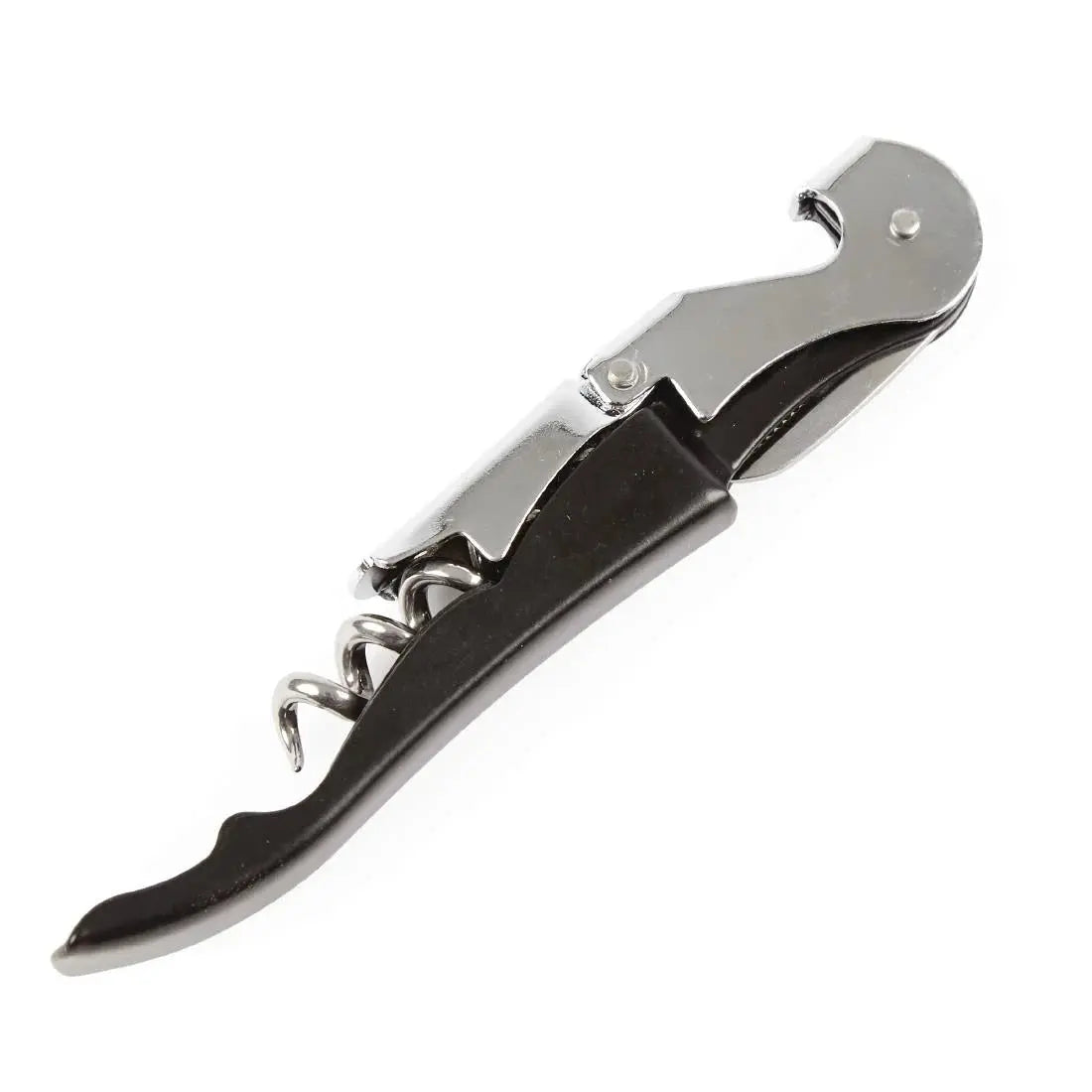 Cork Screw Wine Bottle Opener Professional Stainless Steel Metal Waiters Black