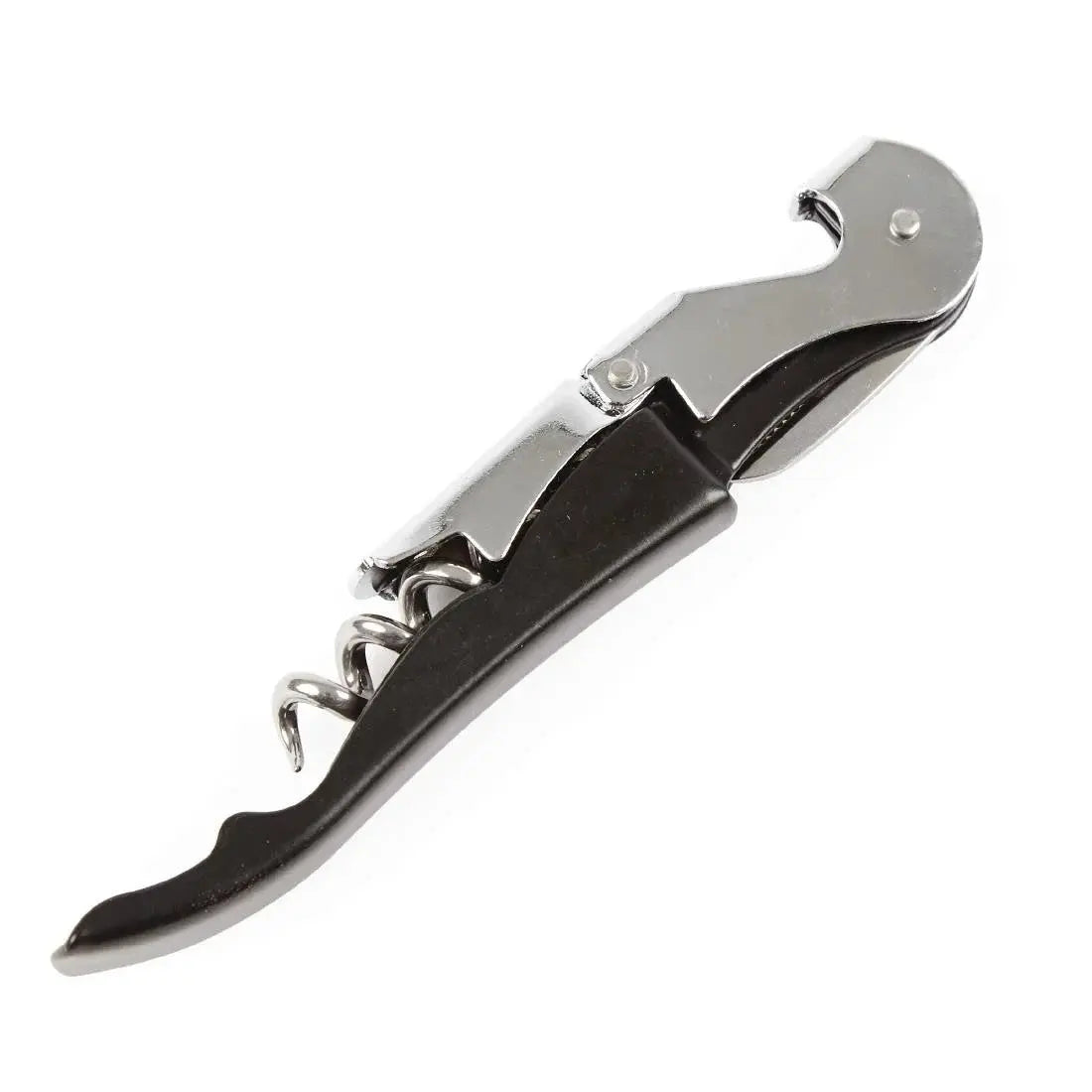 Cork Screw Wine Bottle Opener Professional Stainless Steel Metal Waiters Black