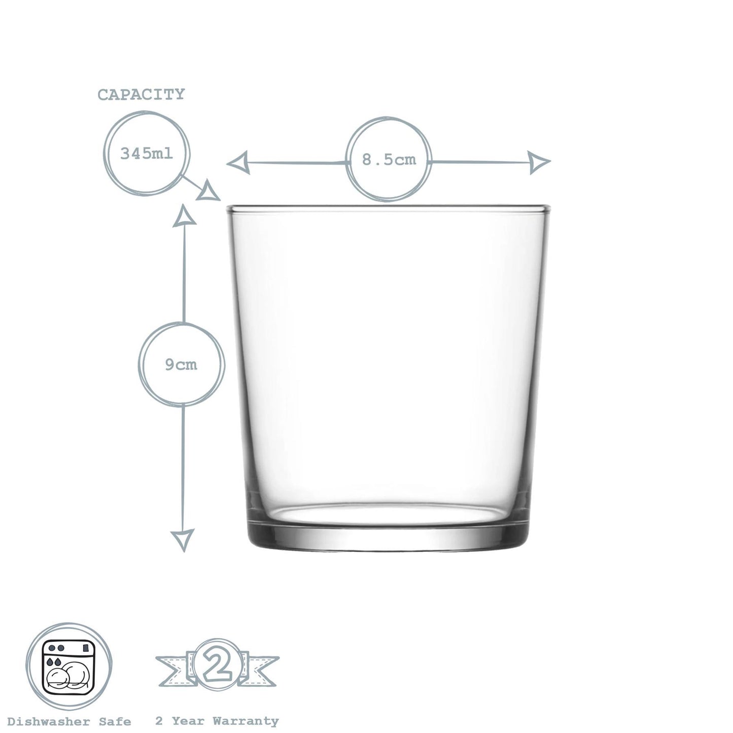 345ml Bodega Whisky Glasses - Pack of Six