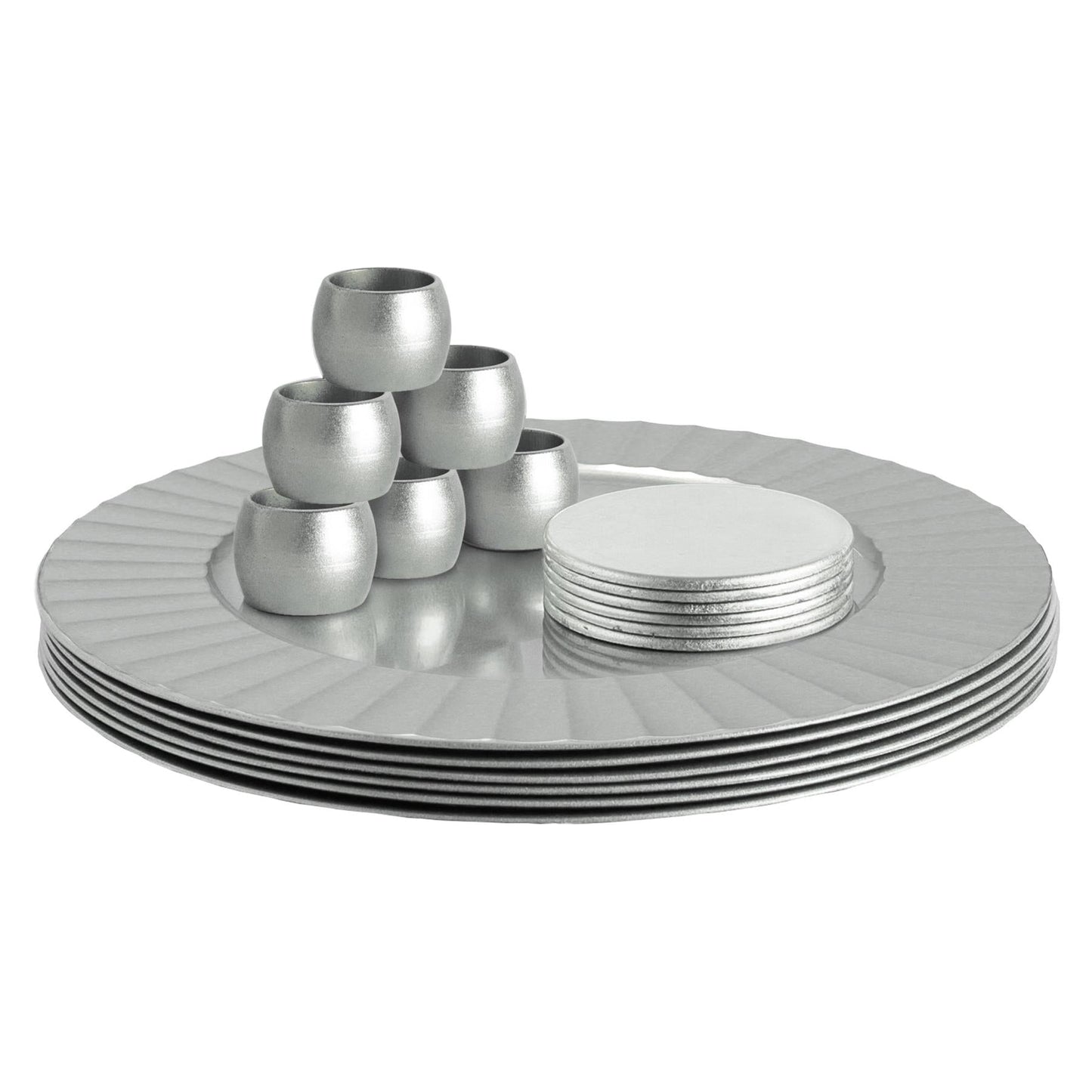 18pc Round Fluted Charger Plates Set - 33cm