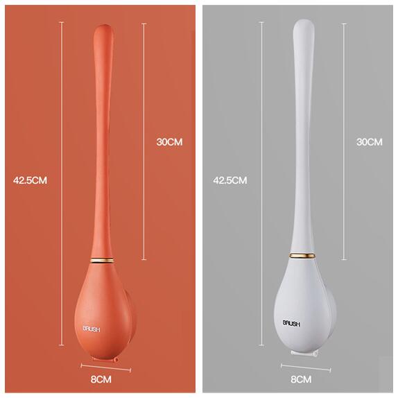 Household Brush Wall-mounted Long-handled Silicone Toilet Brush