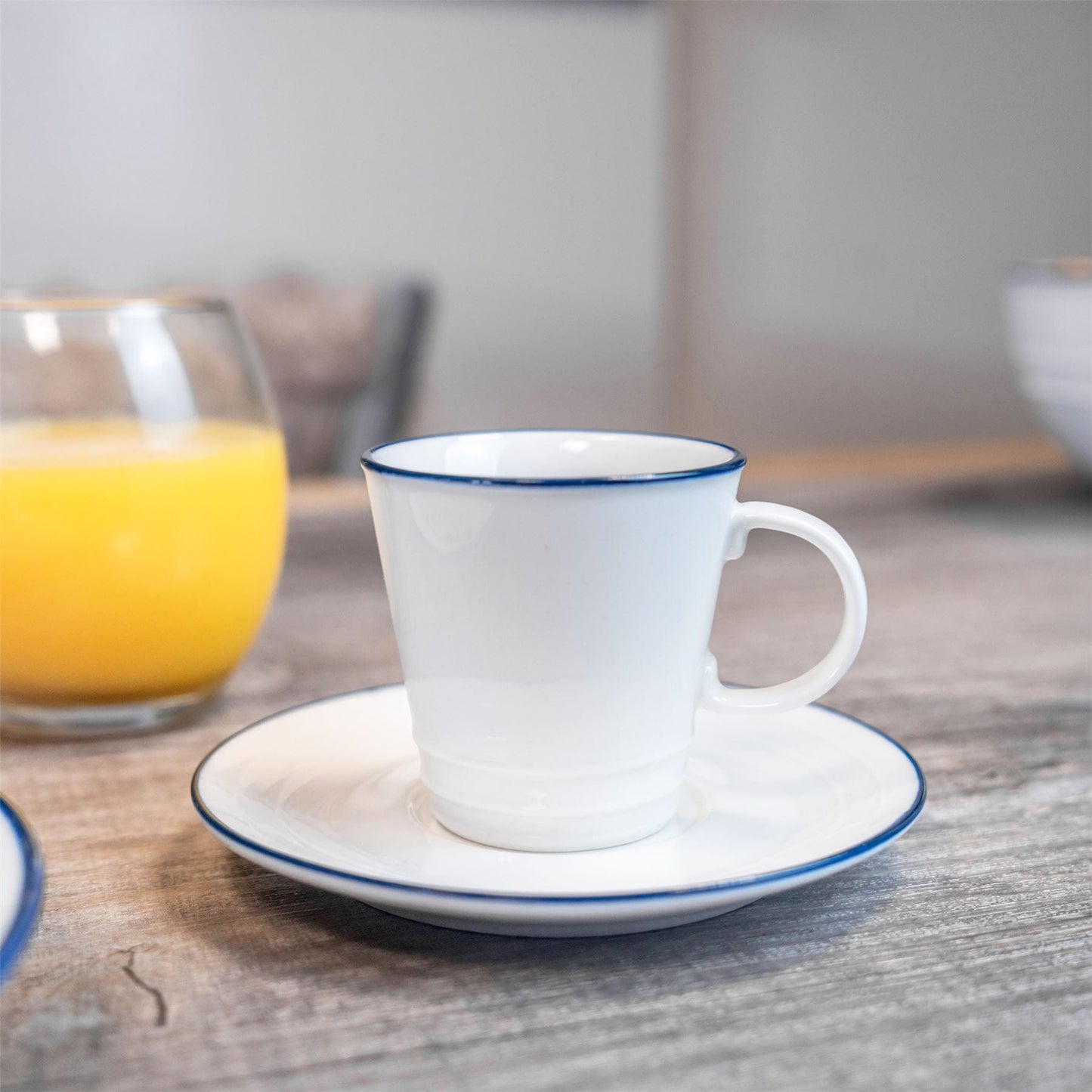 90ml Farmhouse White Porcelain Espresso Cups - Pack of Six
