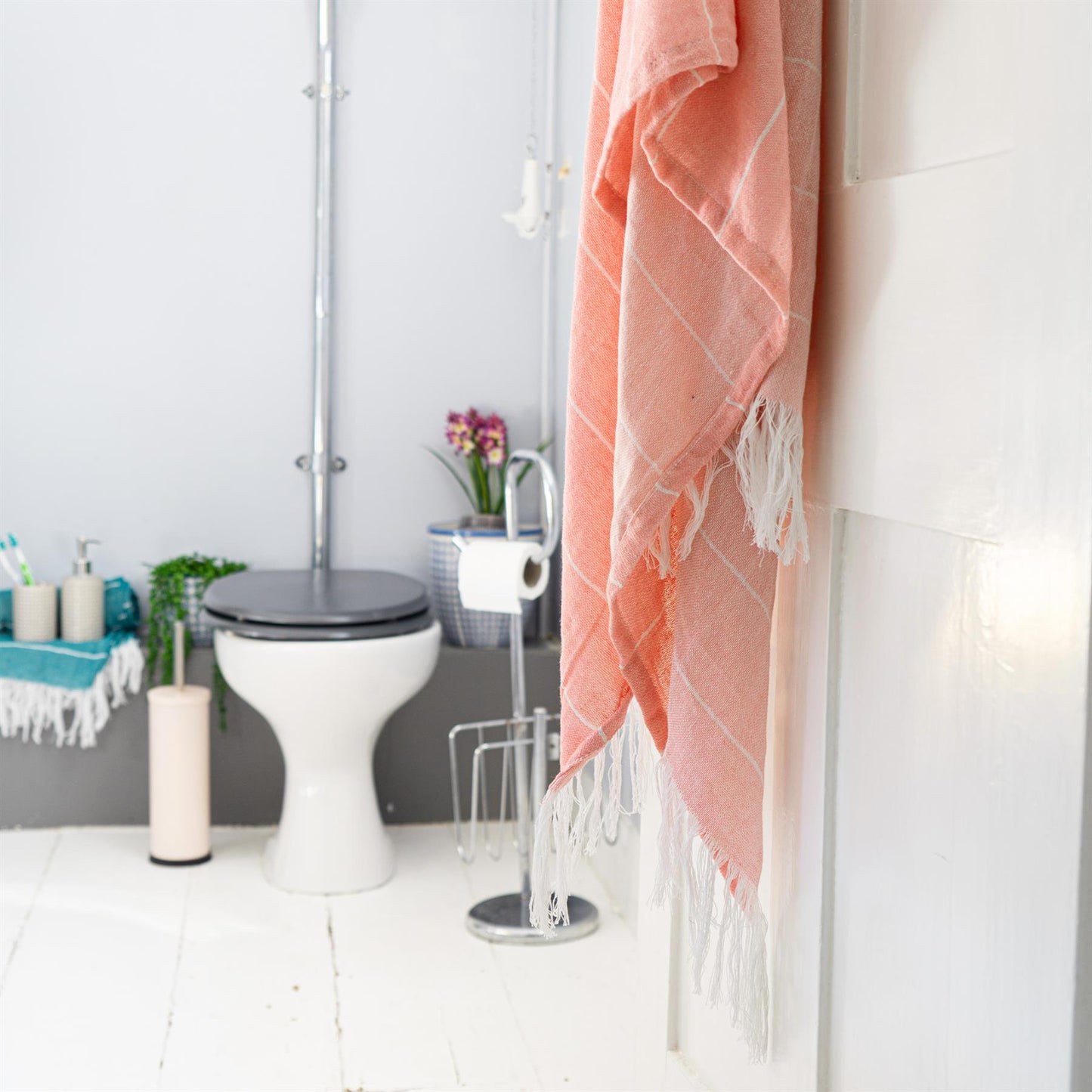 170cm x 90cm Turkish Cotton Pinstripe Bath Towel