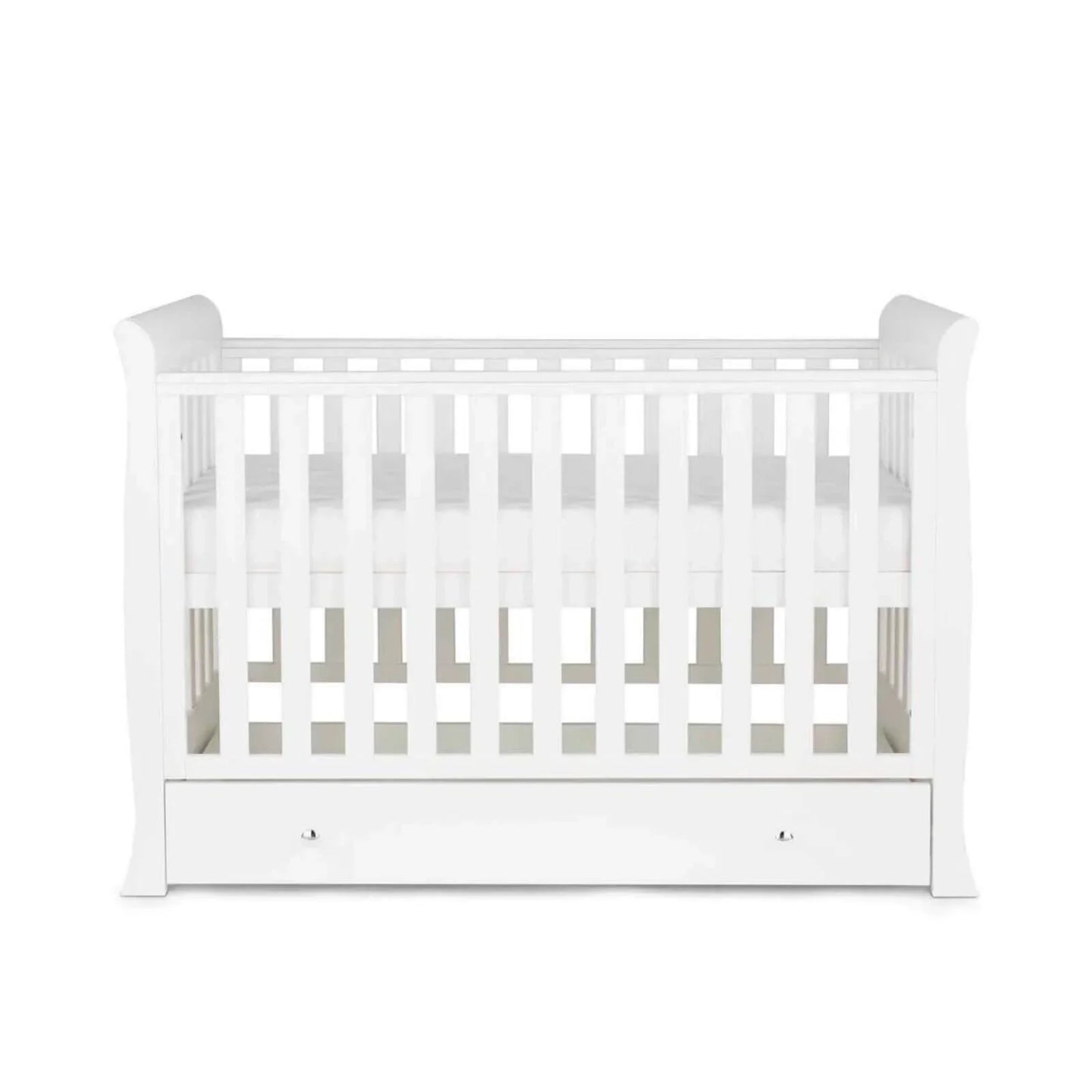 Ickle Bubba Snowdon Mini Cot Bed White - Premium Sprung Mattress