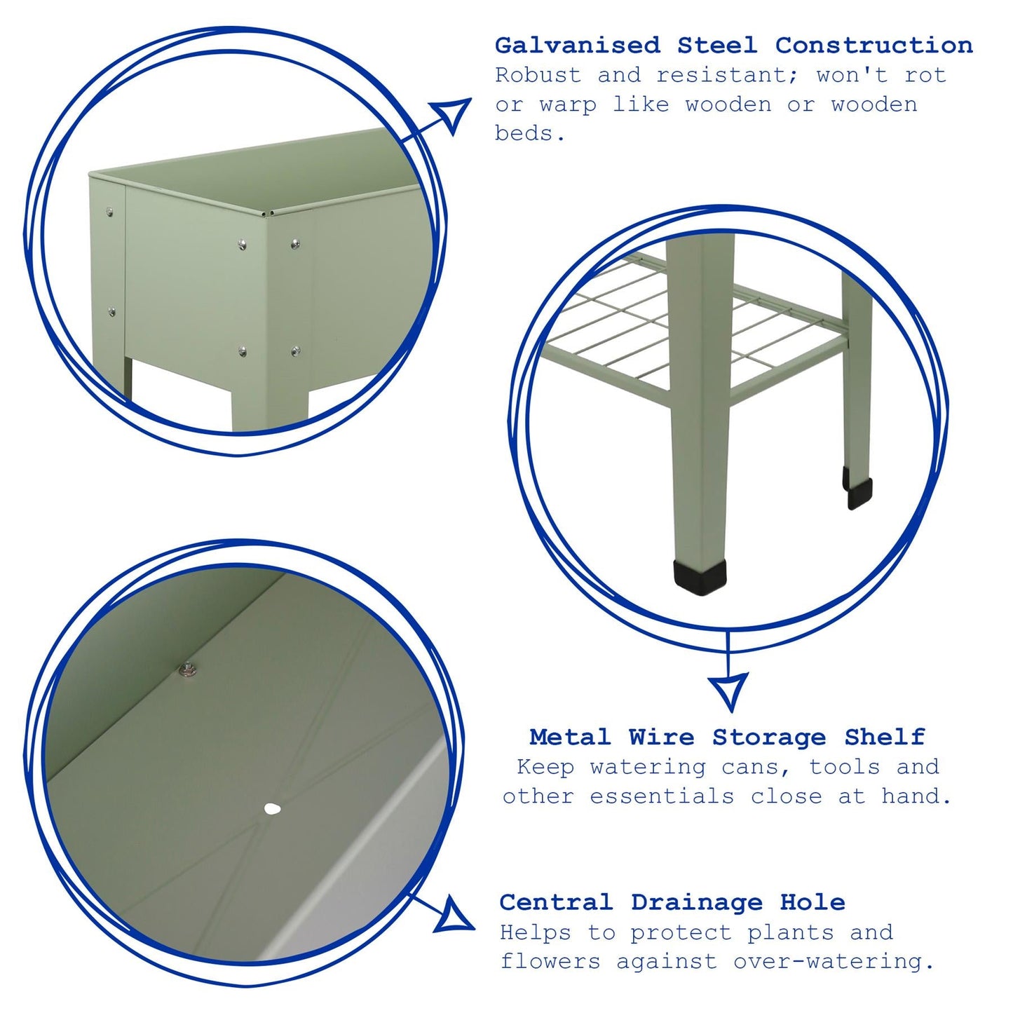 Elevated Raised Garden Bed with Legs & Storage Shelf