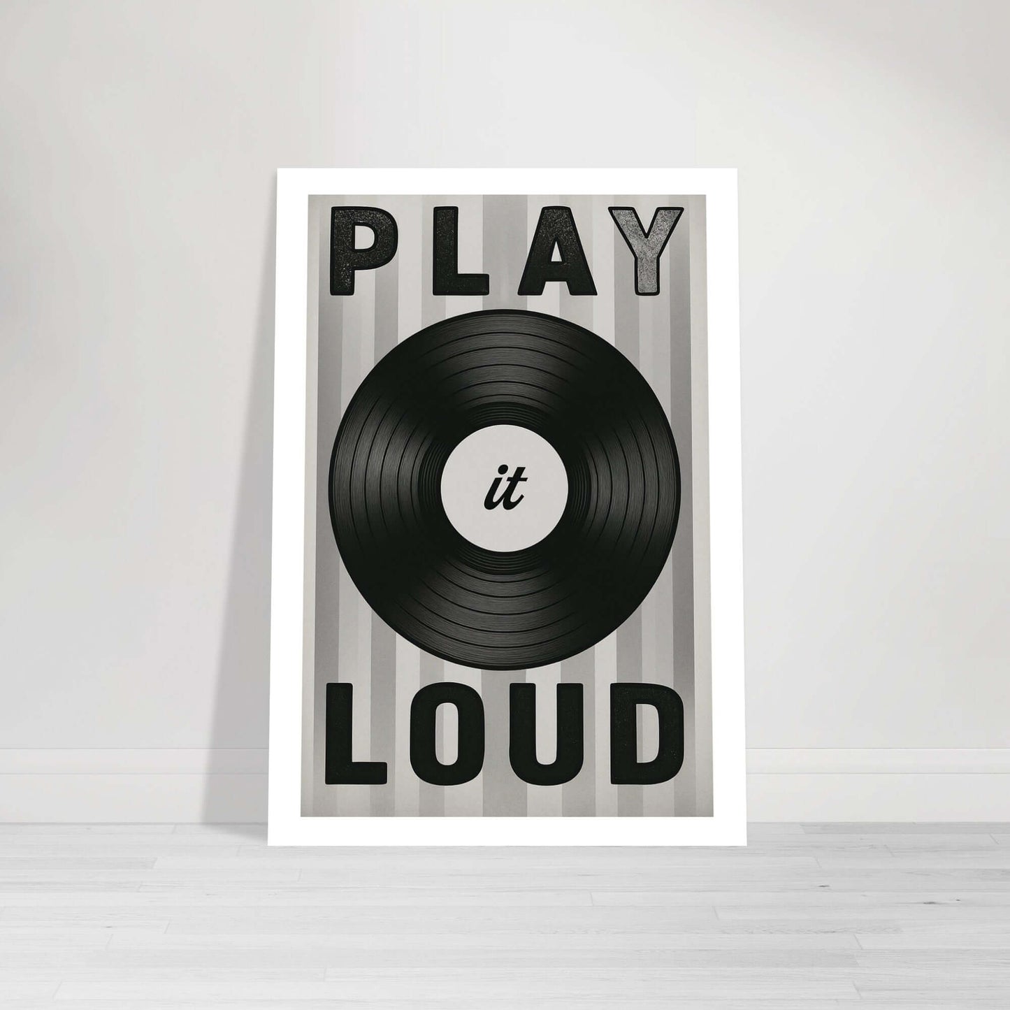 Play It Loud Vinyl Record Wall Art – Retro Music Poster for Studio & Home Decor