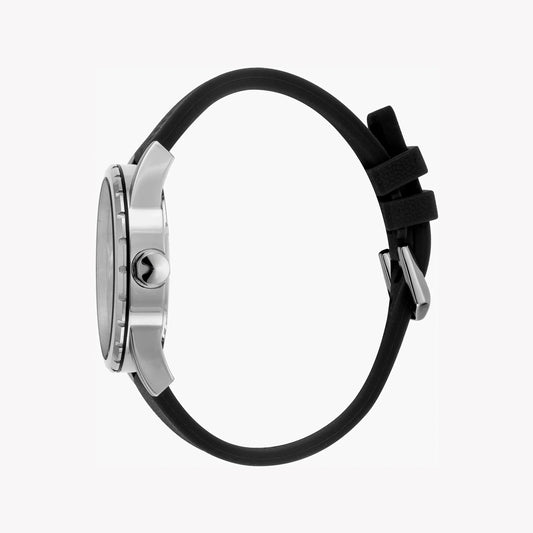 Just Cavalli Men's Silver Dial Watch, Black Silicone Jc1g082p0015