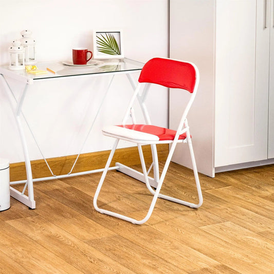 Red Wave Padded Folding Chair
