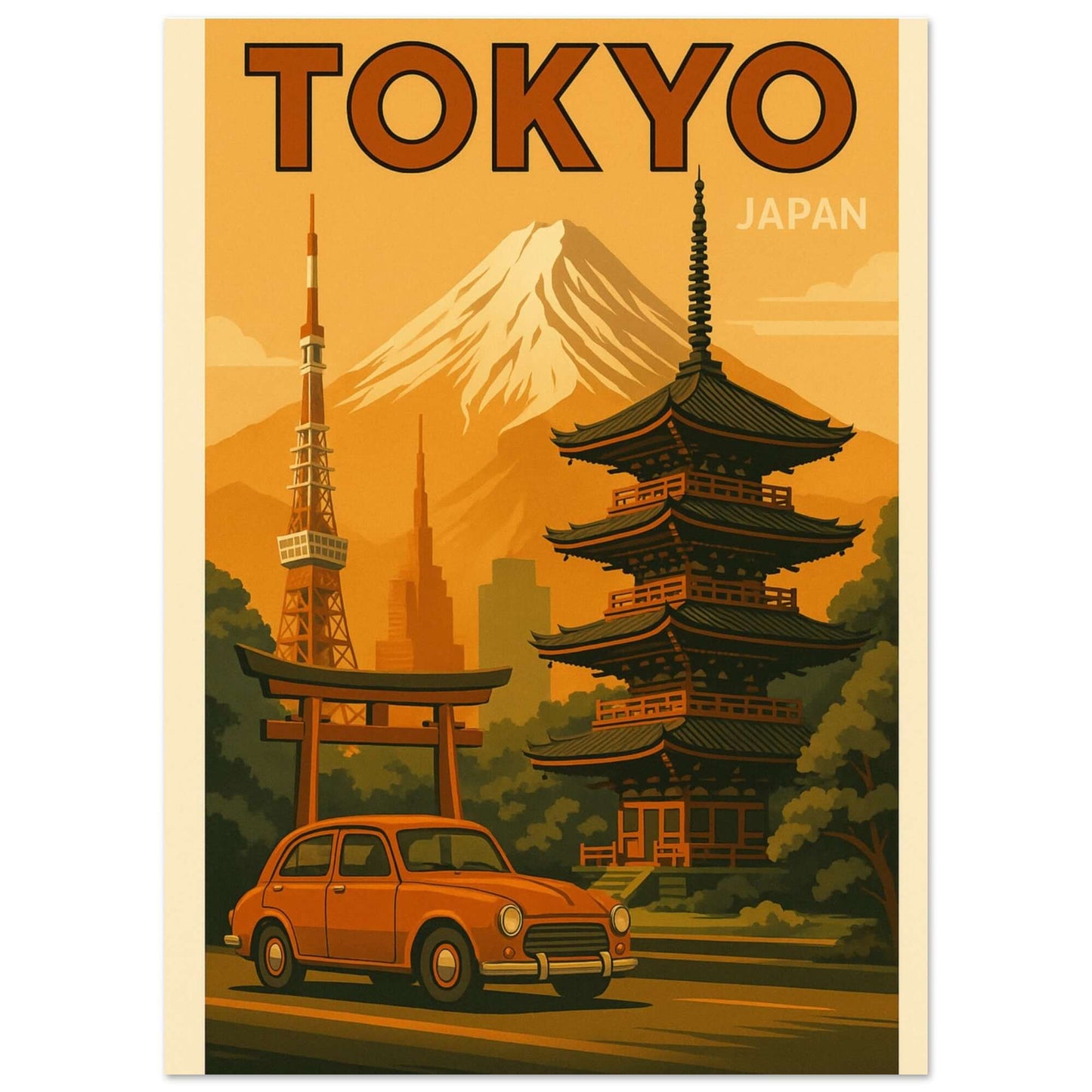 Vintage Tokyo Travel Poster