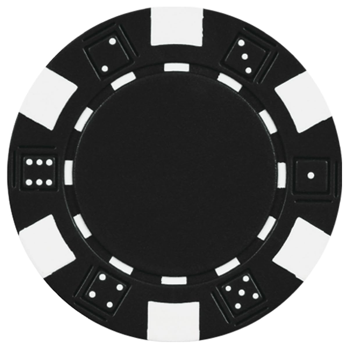 DA VINCI 50 Dice Striped Clay Poker Chips — 11.5g, Black
