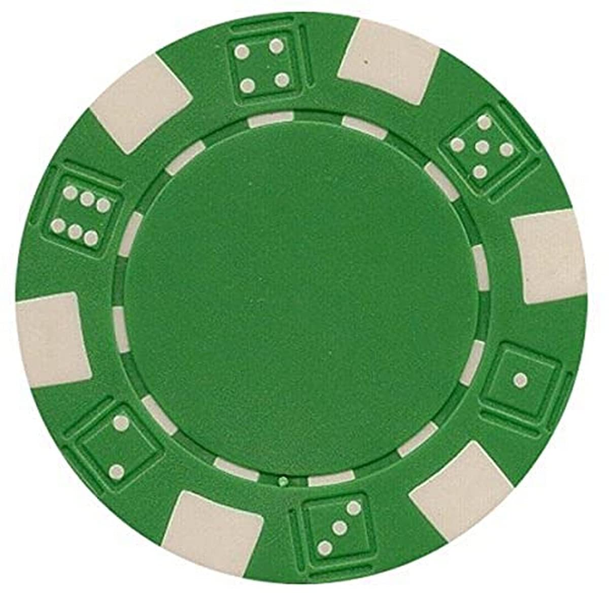 DA VINCI 50 Dice-Striped Clay Poker Chips, 11.5g, Green