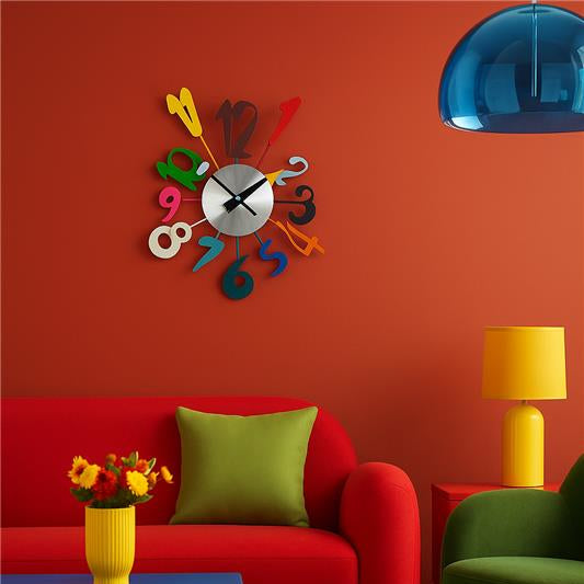 Multi Colour Funky Numbers Wall Clock | Franci