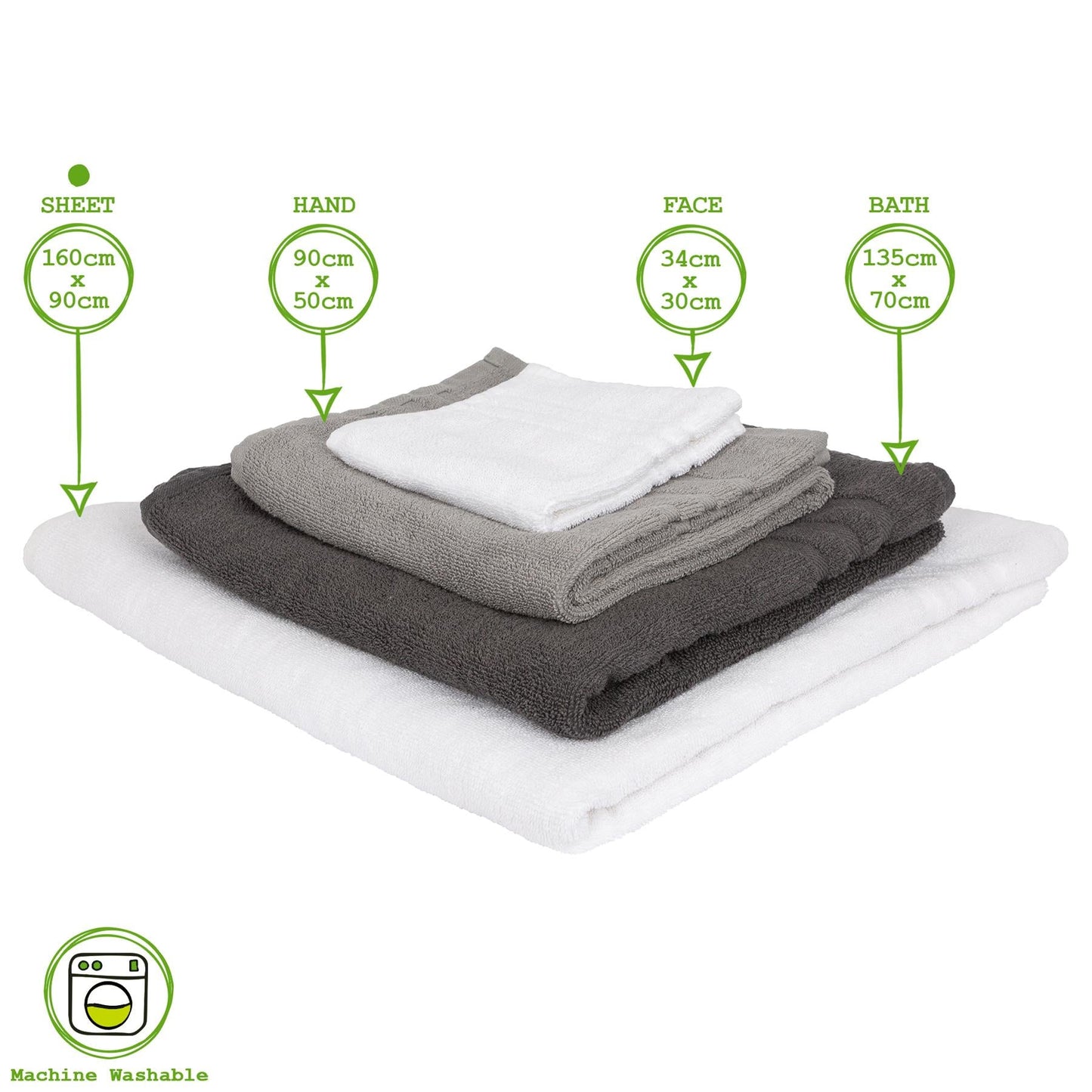 160cm x 90cm Cotton Super Bath Sheet