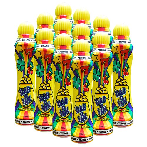 Dab-O-Ink One Dozen 4oz Yellow Bingo Dauber | Bright, Ambidextrous & Durable
