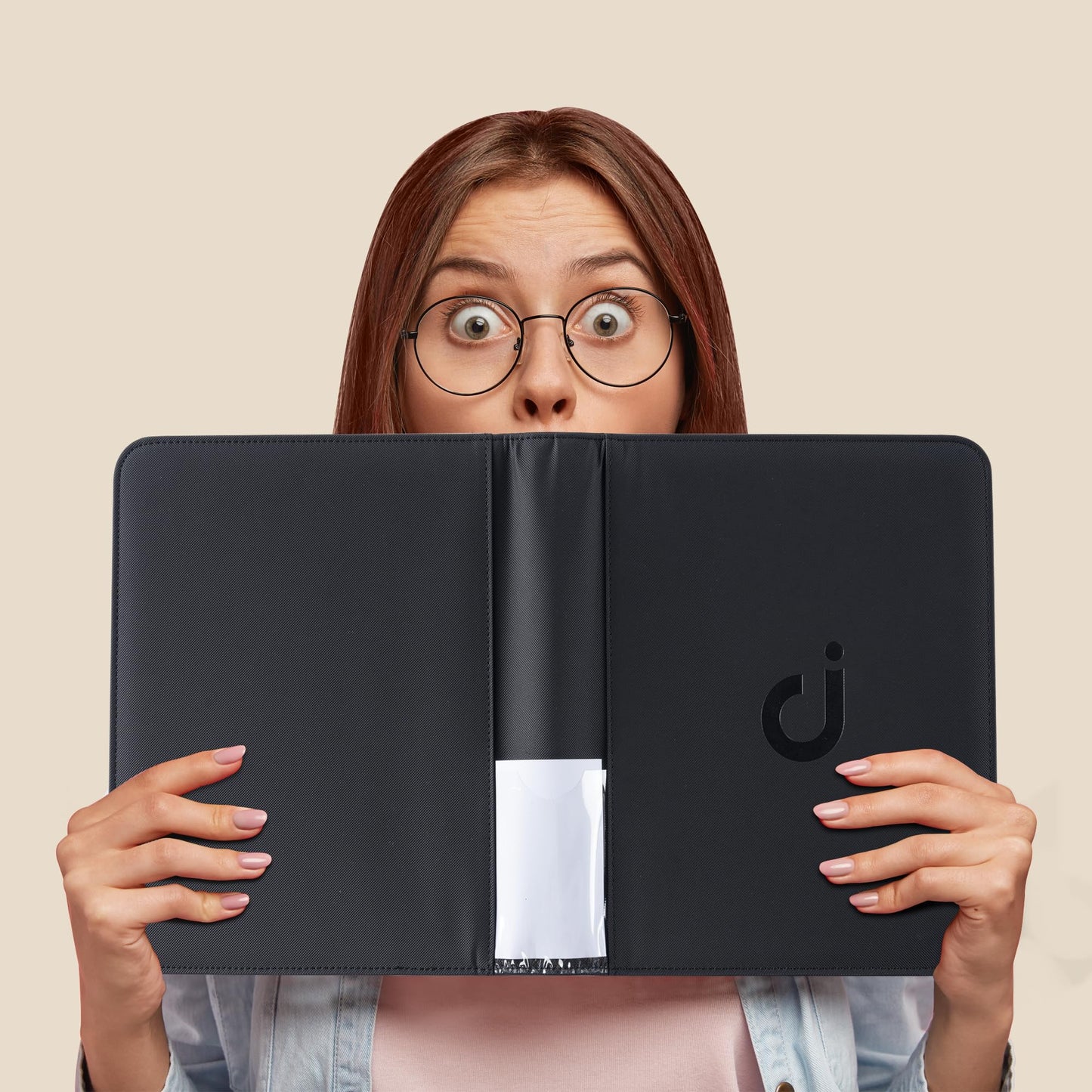 Top Loader Binder by D DACCKIT — 128 Cards, 4-Pocket 3x4 Card Holders, Classic Black