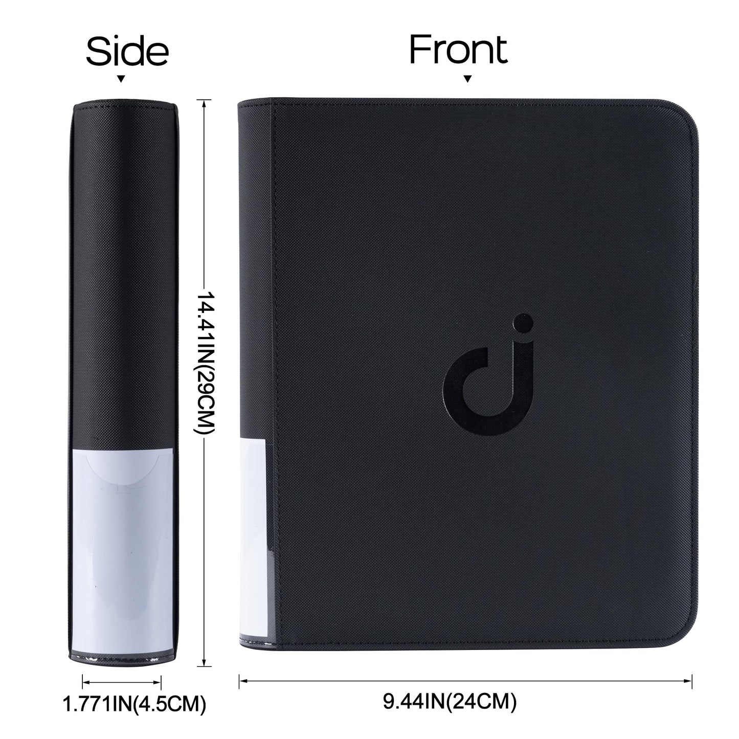 Top Loader Binder by D DACCKIT — 128 Cards, 4-Pocket 3x4 Card Holders, Classic Black