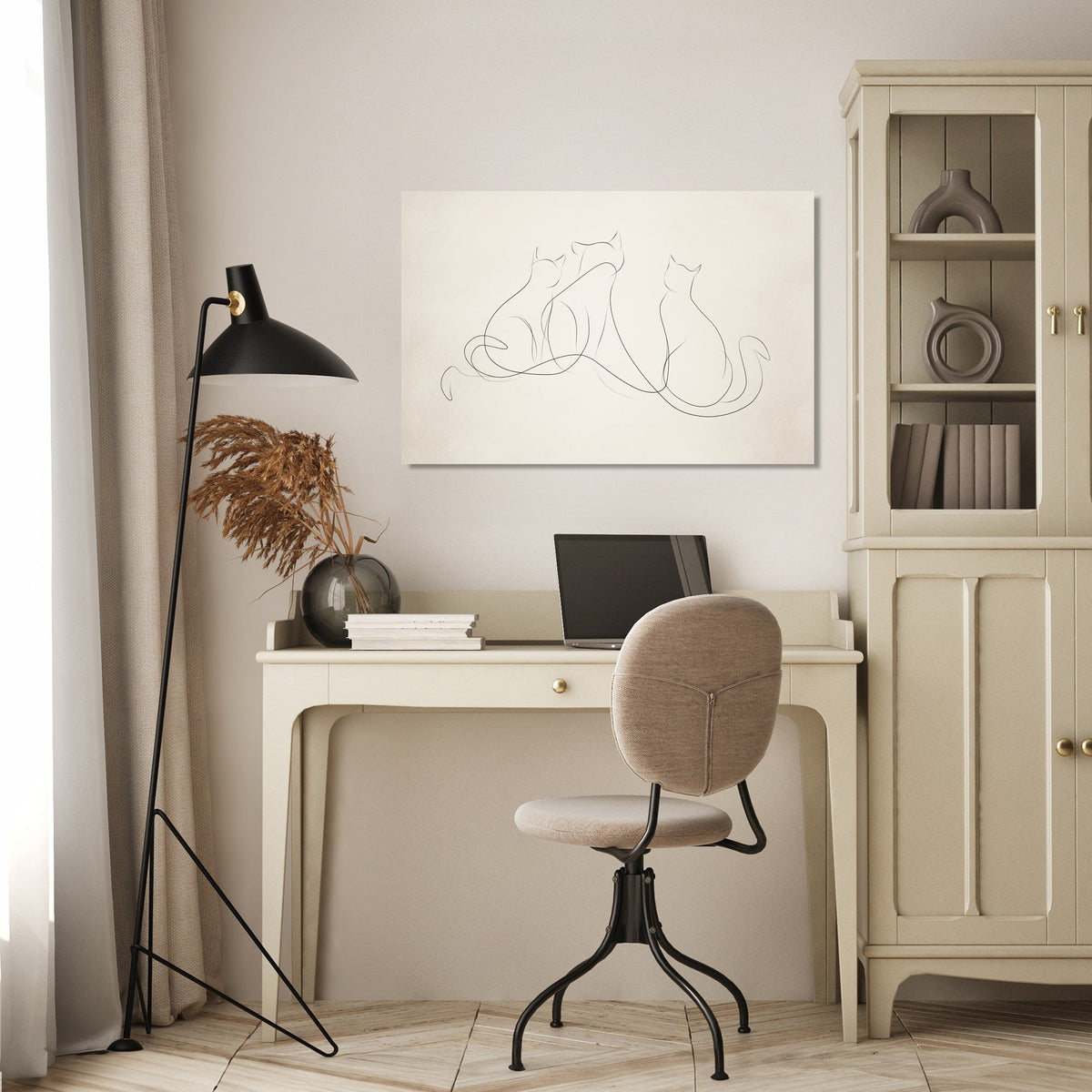 Three Cats Wave Canvas