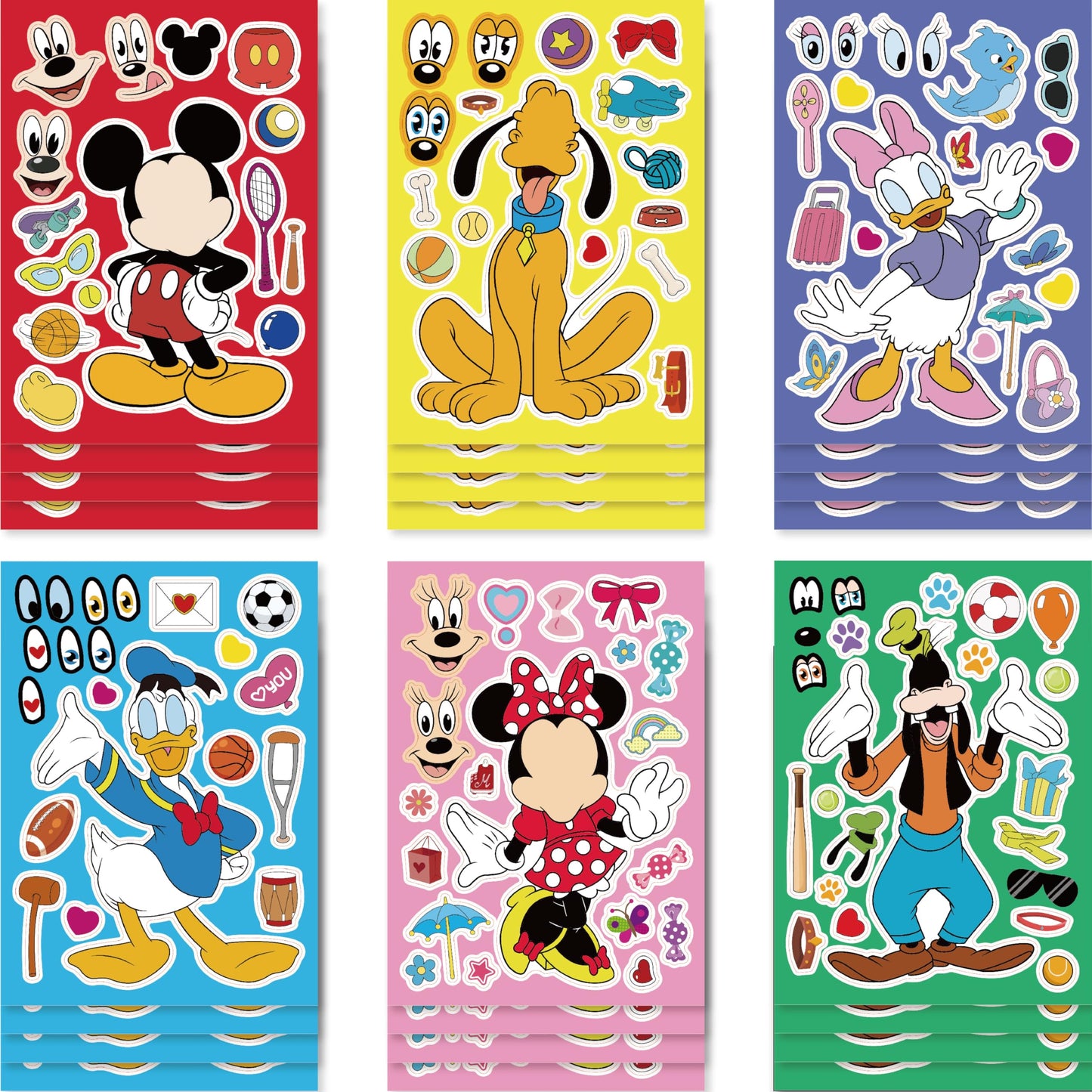 DaeSichi Make-a-face Sticker Sheets – 24 DIY Face Stickers for Parties, Decor & Gifts