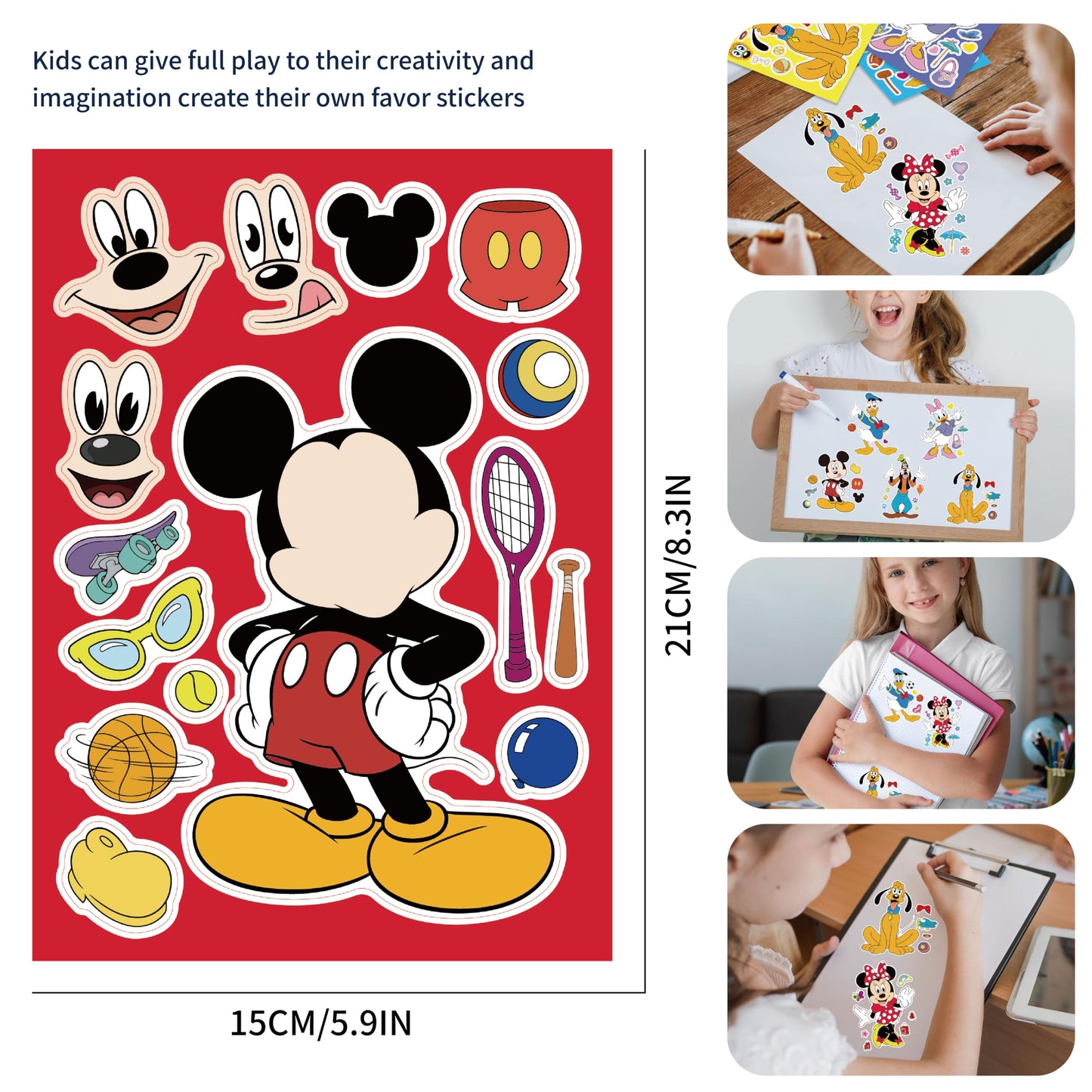 DaeSichi Make-a-face Sticker Sheets – 24 DIY Face Stickers for Parties, Decor & Gifts