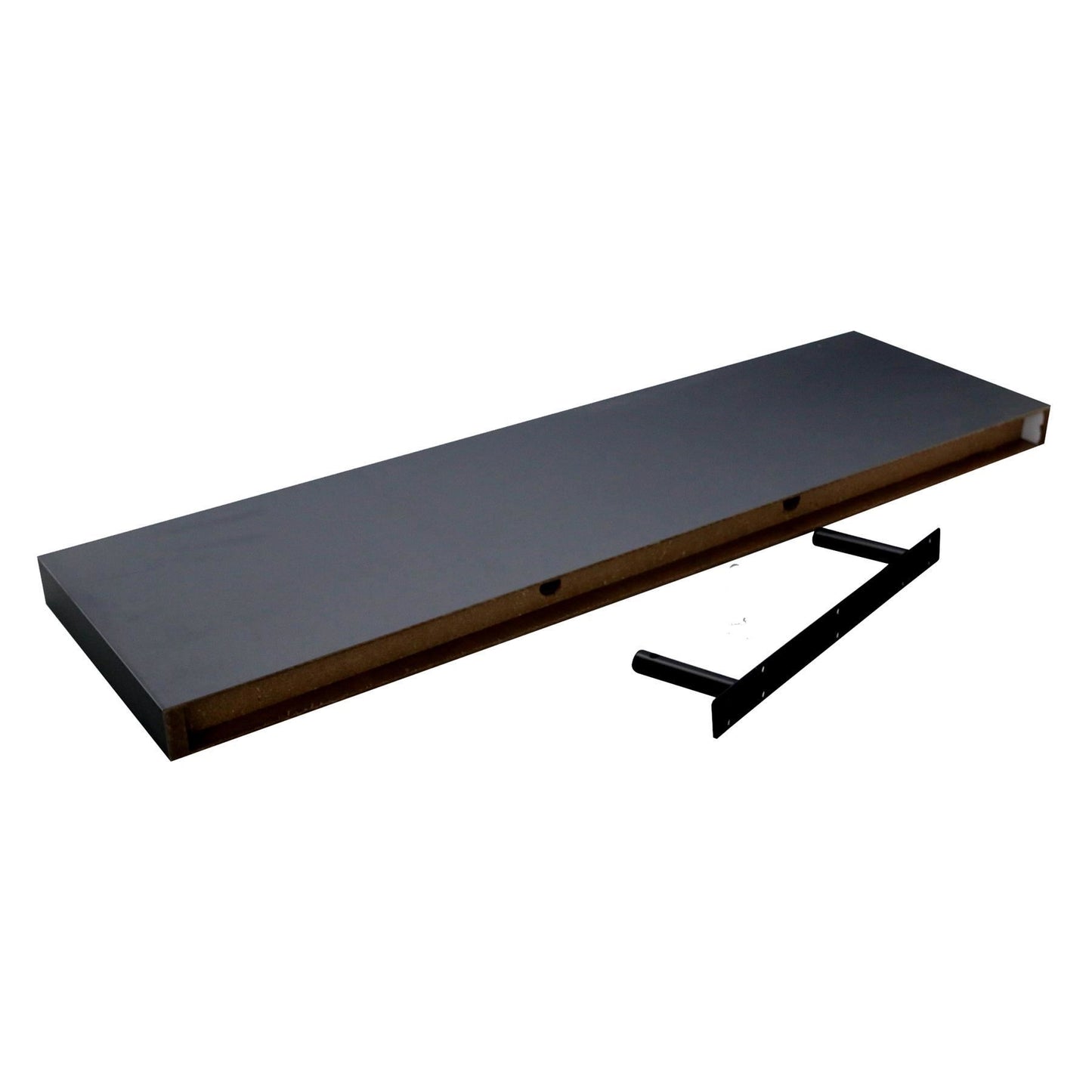100cm Black Modern Floating Shelves - Pack of Three