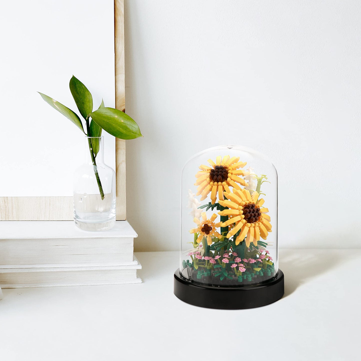 DAFDAG Sunflower DIY Building Blocks Kit – 545 PCS Bouquet for Adults 14+ | Dust Cover & Sturdy Base