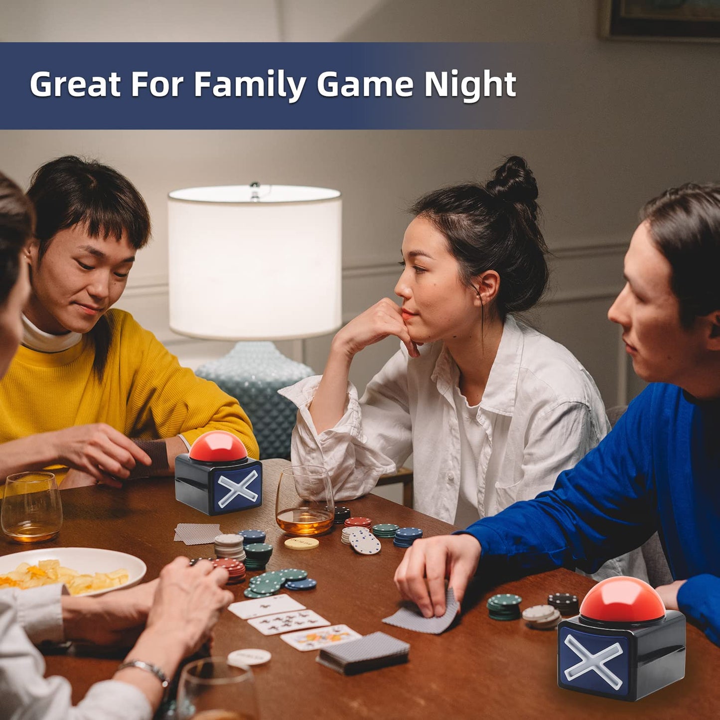 DAFEN Game Answer Buzzer – 2-Pack Lighted Buzzers for Trivia, Quiz Nights & Family Games