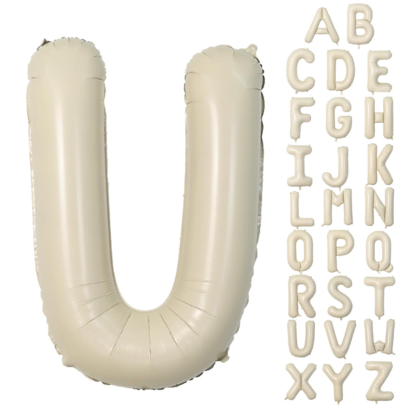 Dagelar Cream U Letter Balloon 40-Inch – Beige U Balloon for Parties