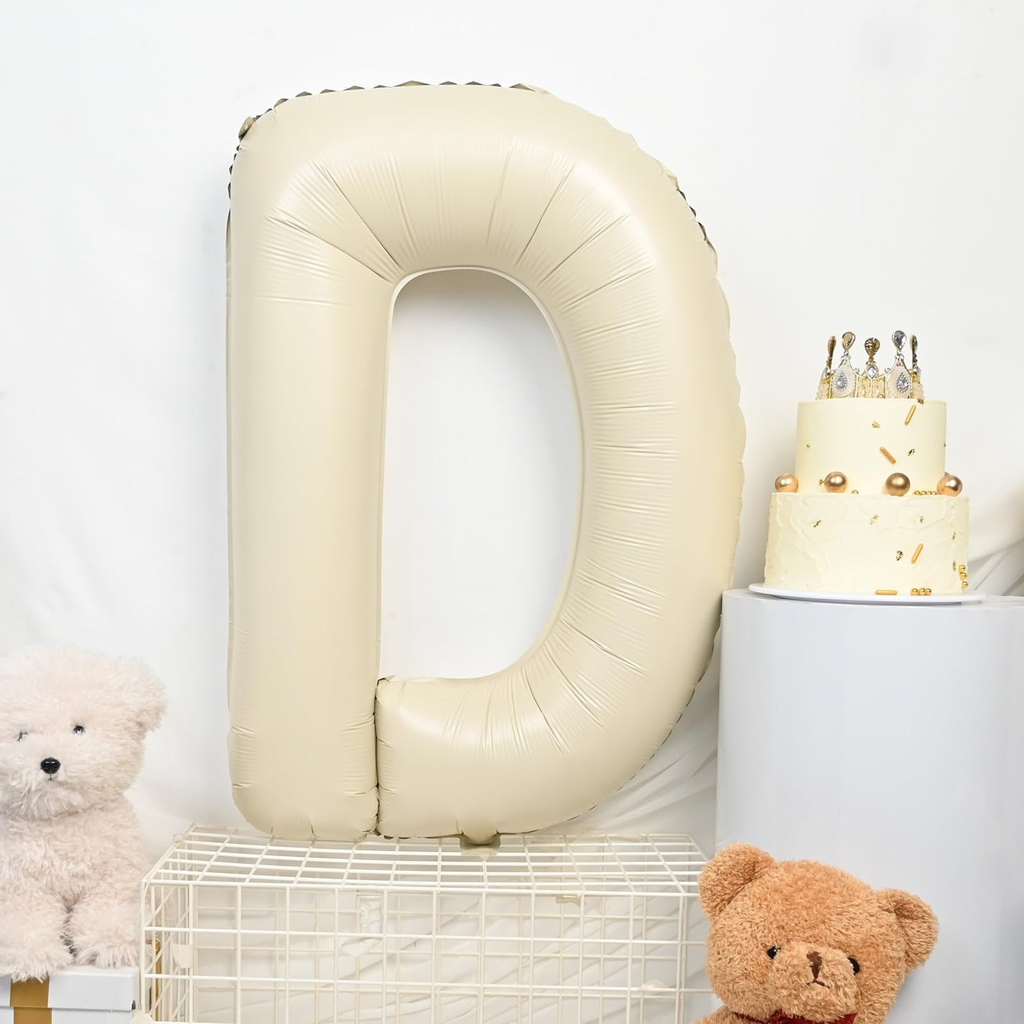 Dagelar Cream U Letter Balloon 40-Inch – Beige U Balloon for Parties