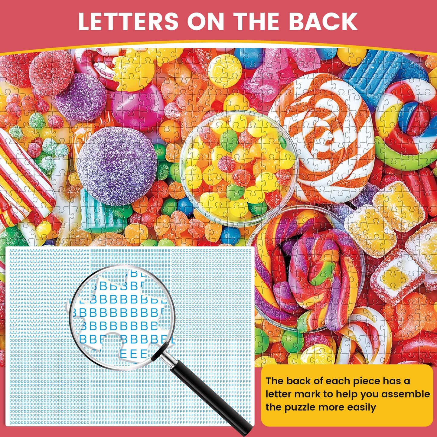 DAGIRT 500 Piece Candy Puzzle for Adults – Colorful, Relaxing Jigsaw for Family & Friends