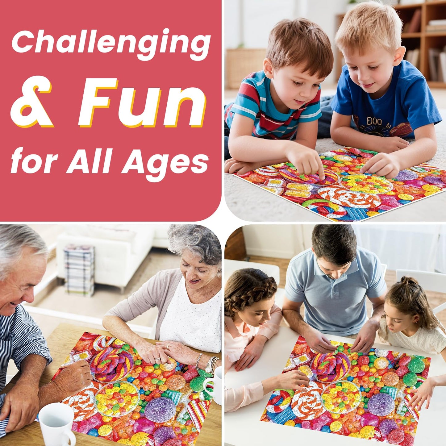 DAGIRT 500 Piece Candy Puzzle for Adults – Colorful, Relaxing Jigsaw for Family & Friends