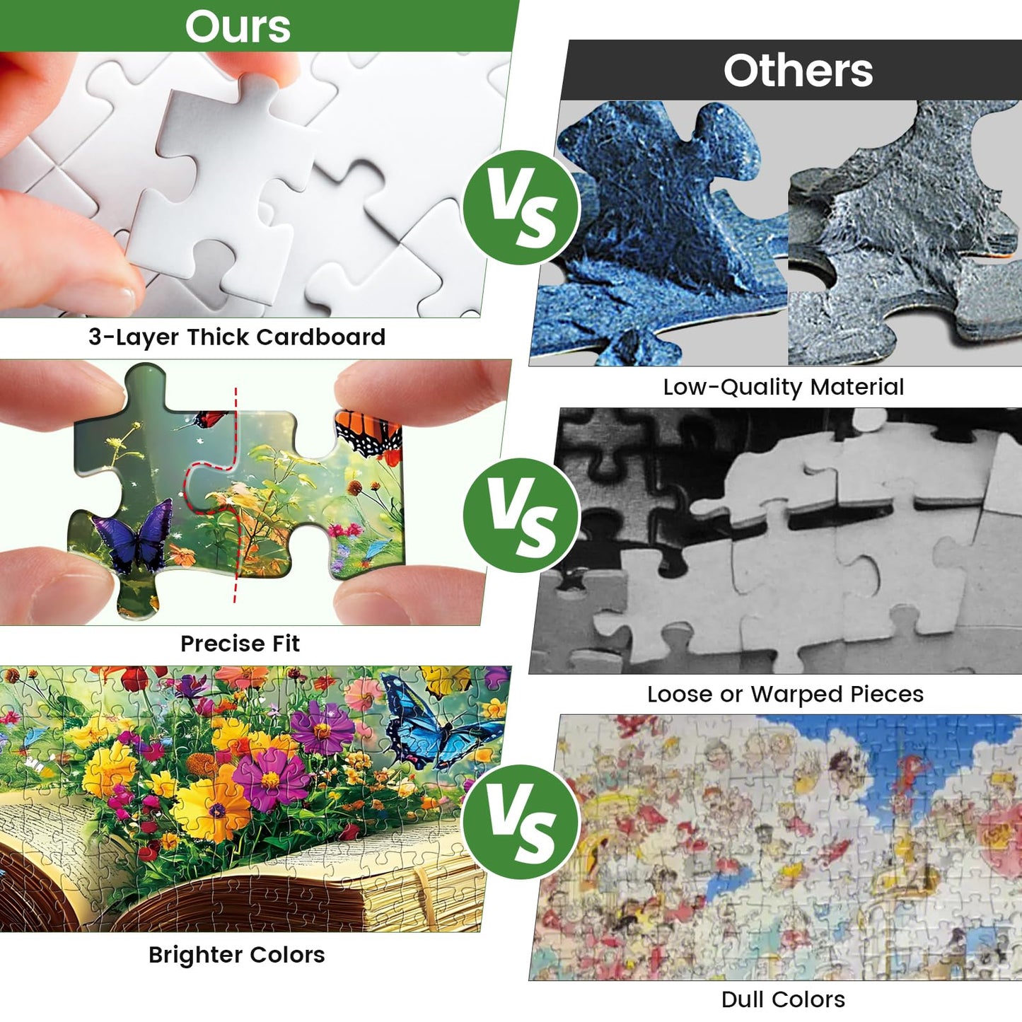 DAGIRT Flowers Book Puzzle 500 Pieces | Recycled Cardboard Jigsaw for Adults (20.5 x 15 in)