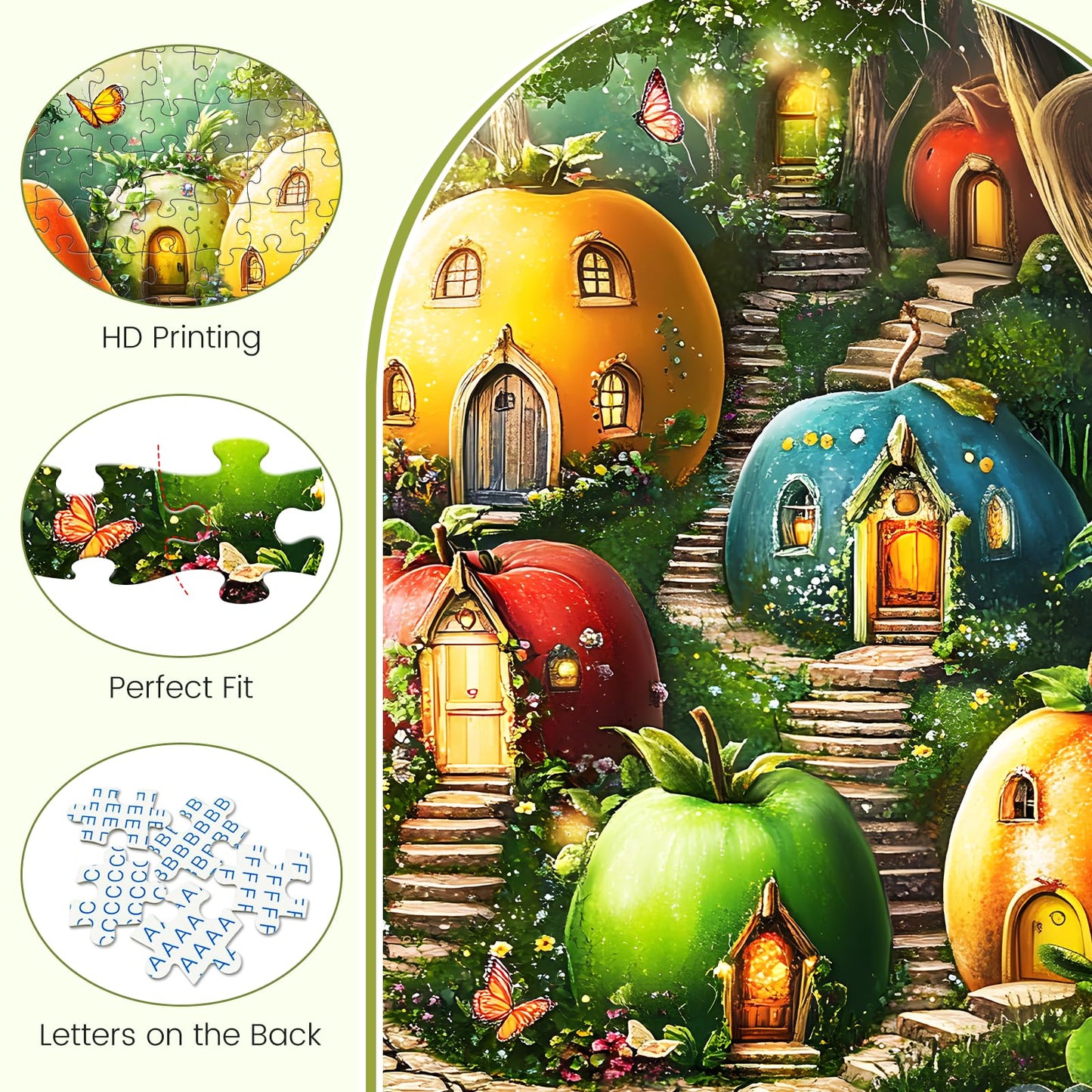 DAGIRT 300 Piece Puzzles for Adults – Whimsical Fruit House Garden Puzzle | 20.5×15 in