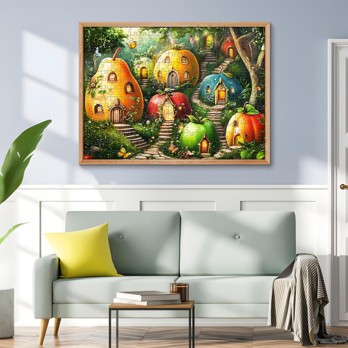 DAGIRT 300 Piece Puzzles for Adults – Whimsical Fruit House Garden Puzzle | 20.5×15 in