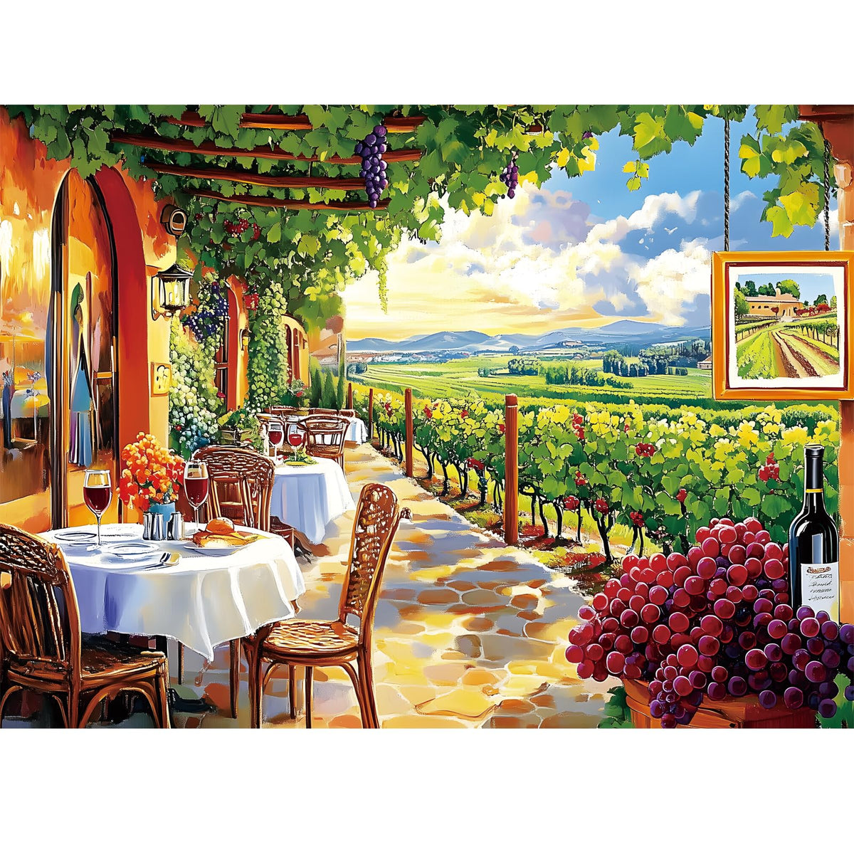 DAGIRT 500-Piece Jigsaw Puzzle for Adults | Natural Wine Estate Vineyard Puzzle 20.5 x 15 Inches