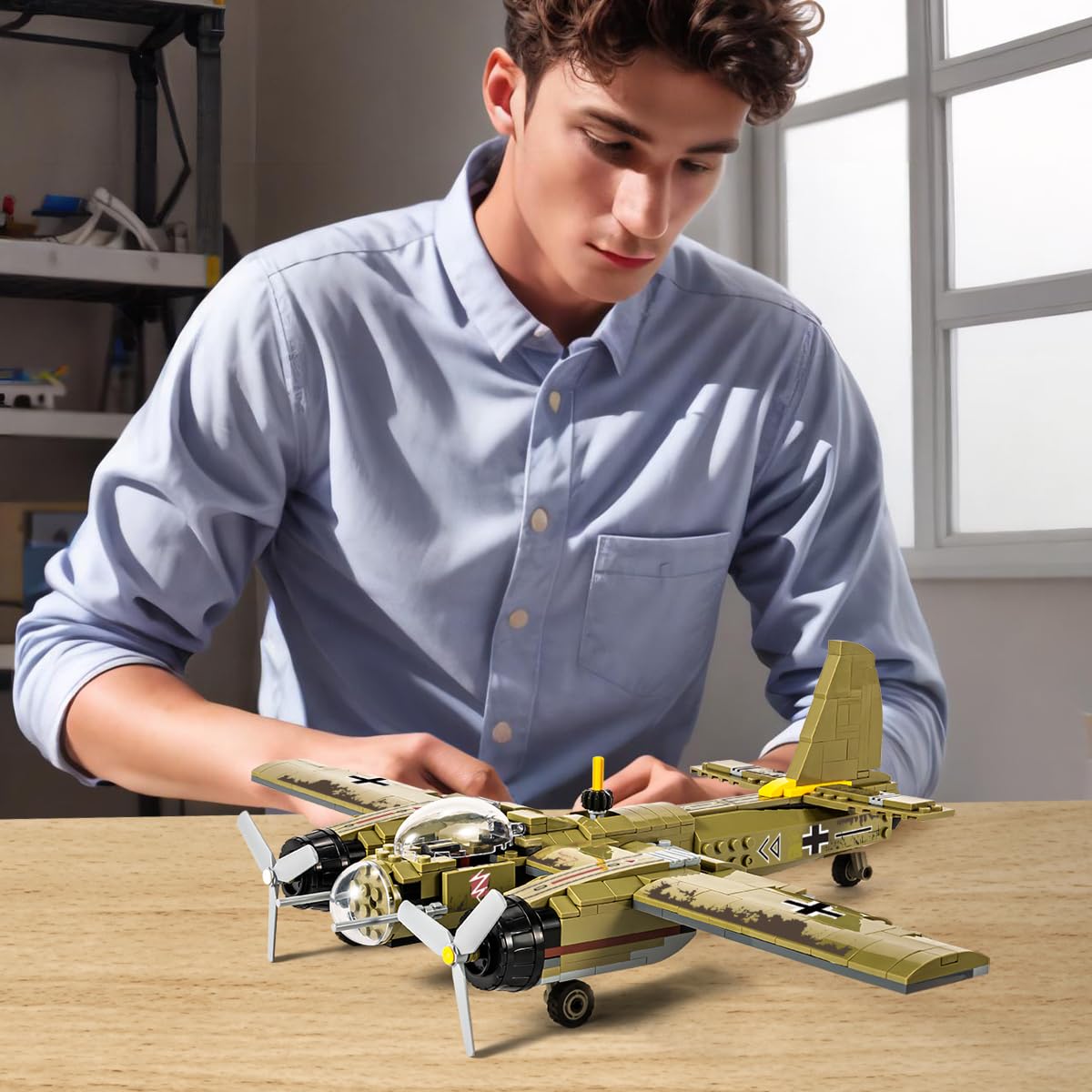 DAHONPA JU88 Bomber Plane Building Set – 430+ Pieces, German Junkers Model, Ideal Gift