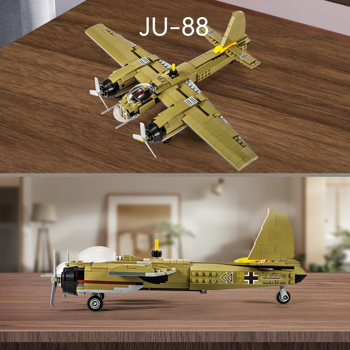DAHONPA JU88 Bomber Plane Building Set – 430+ Pieces, German Junkers Model, Ideal Gift