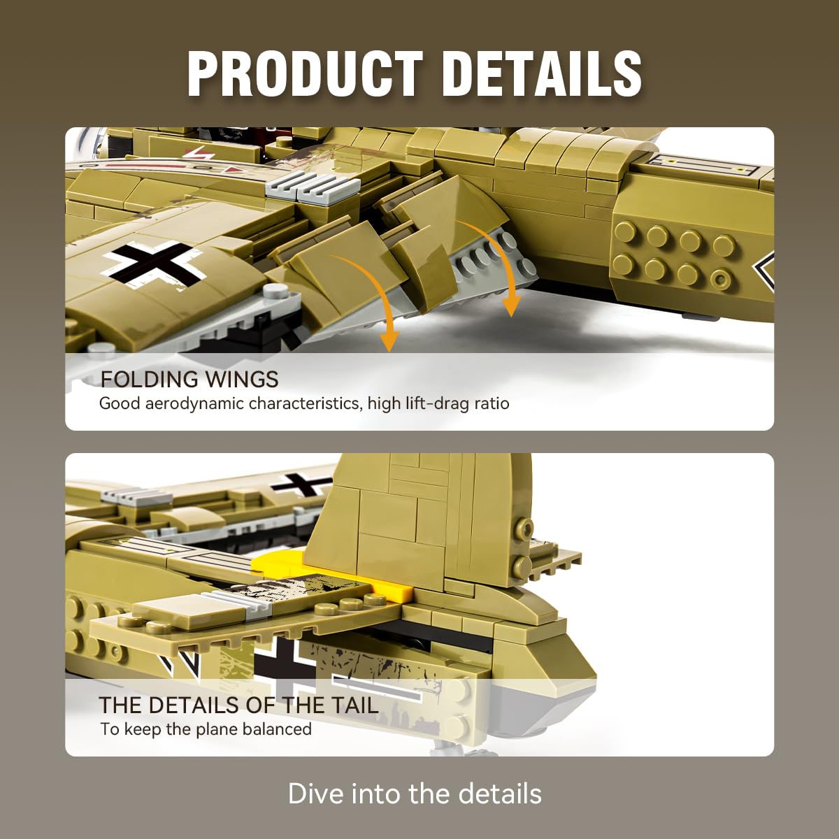 DAHONPA JU88 Bomber Plane Building Set – 430+ Pieces, German Junkers Model, Ideal Gift