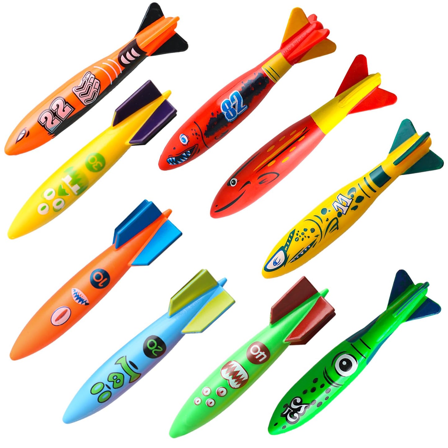 Daisiki Dive Rings Pool Toys - 9-Piece Torpedo & Ring Set for Kids 4–8