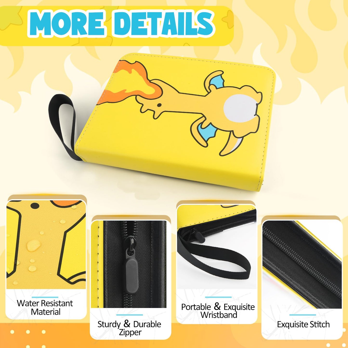 Daisiki Premium Trading Card Binder – 400 Pockets, 50 Removable Sleeves, Zippered Collection Binder