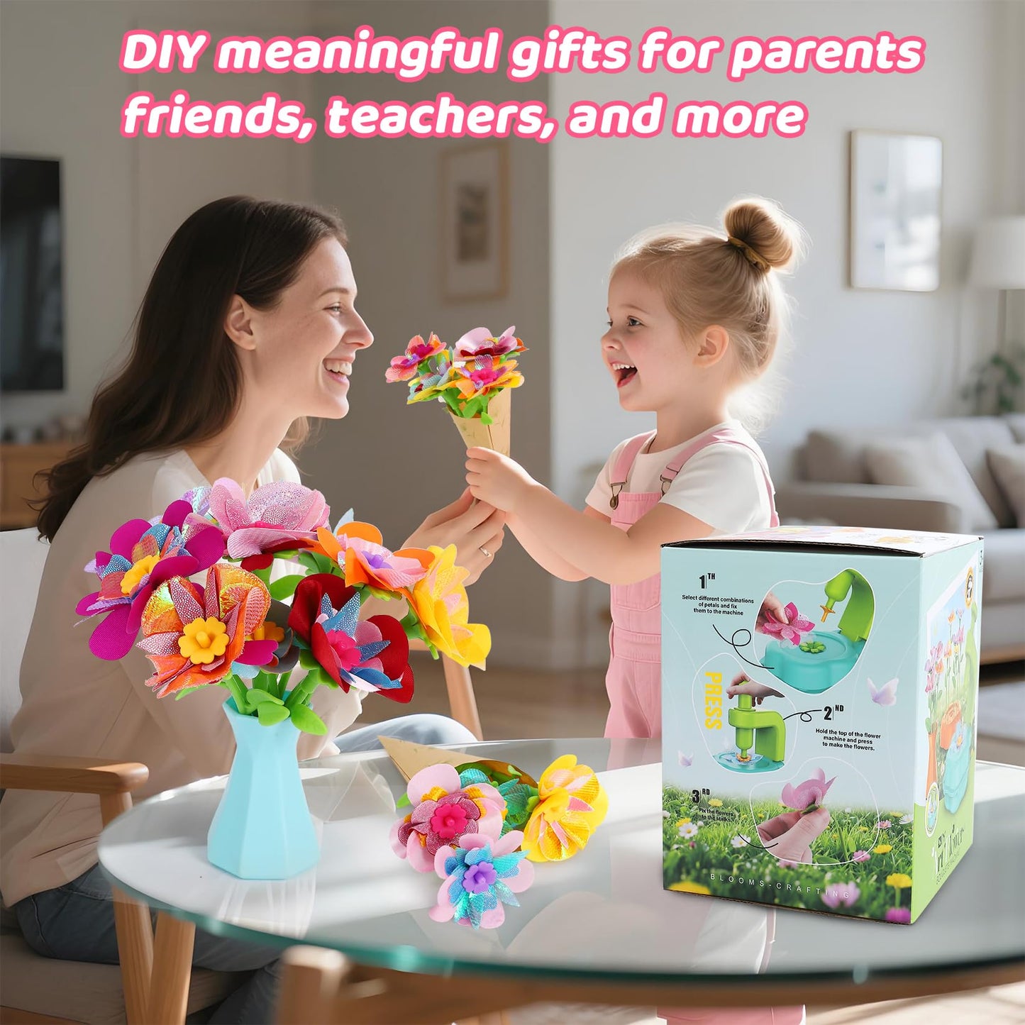 DAISRED Flower Craft Kit for Kids – DIY Flower Making Toy for Ages 4-9