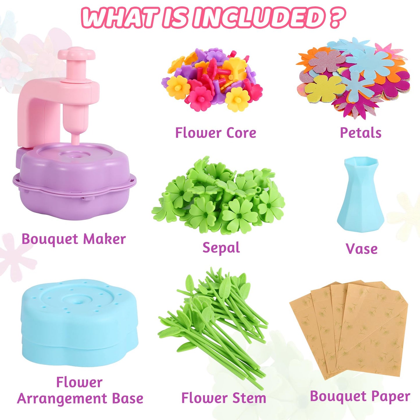 DAISRED Flower Craft Kit for Kids – DIY Flower Making Toy for Ages 4-9