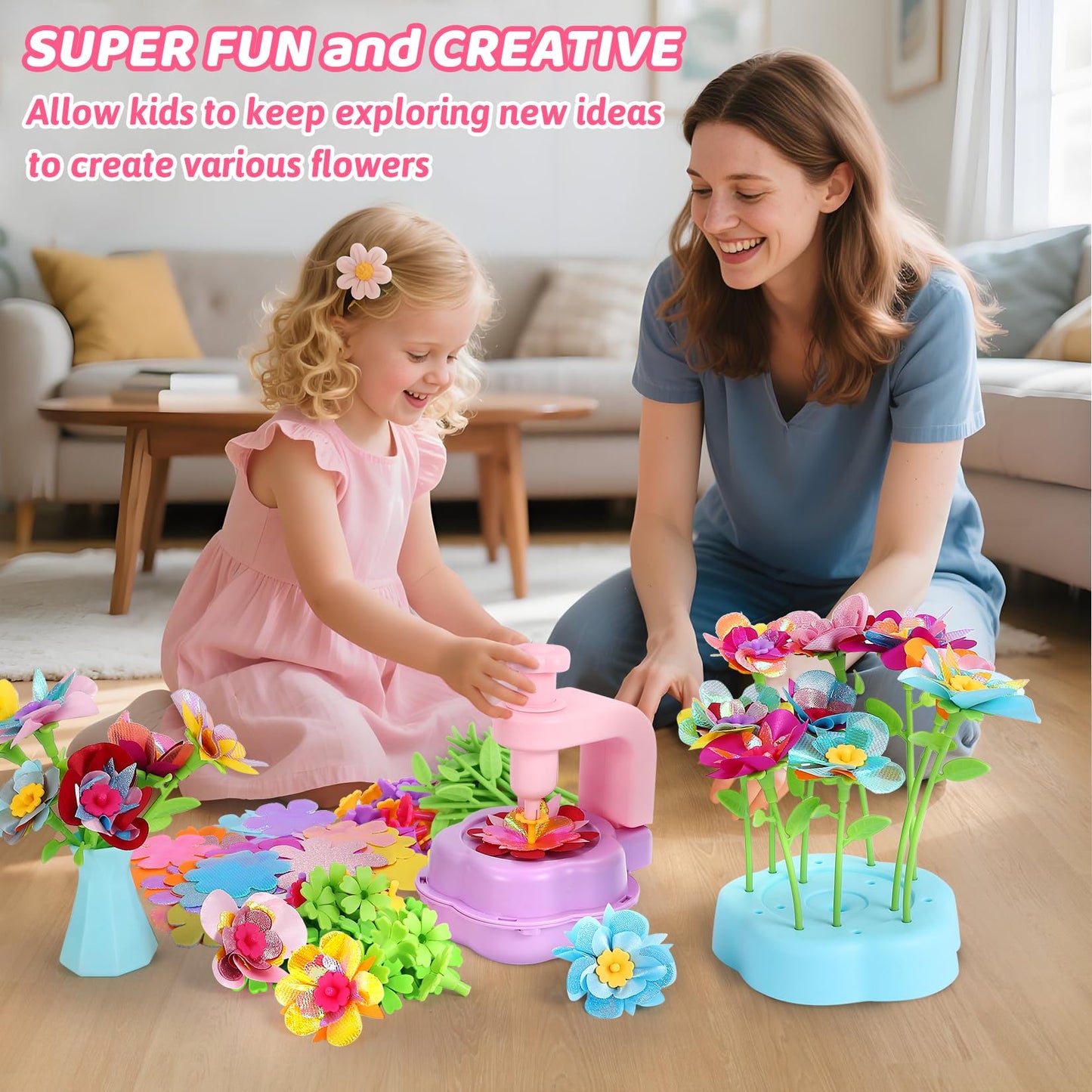 DAISRED Flower Craft Kit for Kids – DIY Flower Making Toy for Ages 4-9