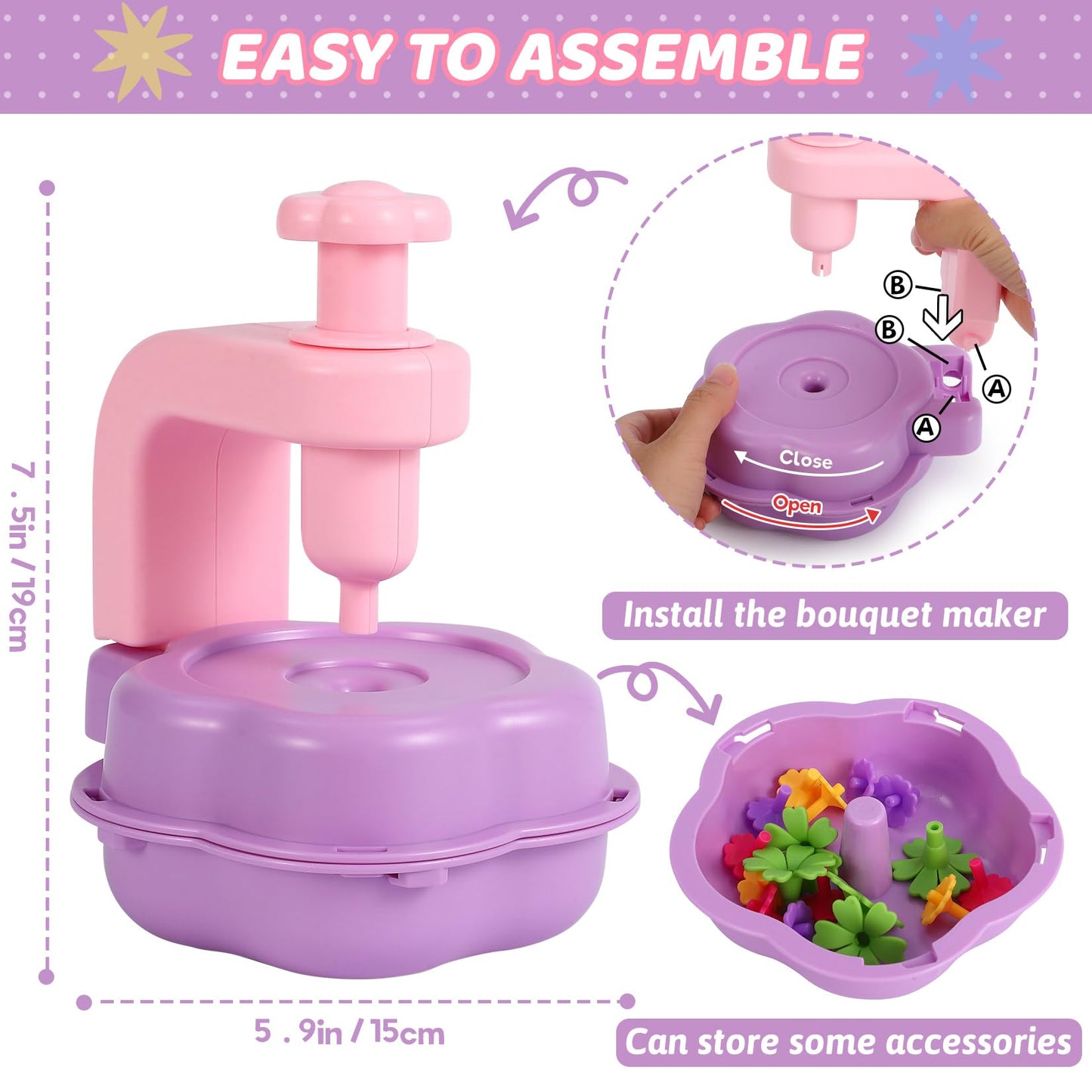 DAISRED Flower Craft Kit for Kids – DIY Flower Making Toy for Ages 4-9